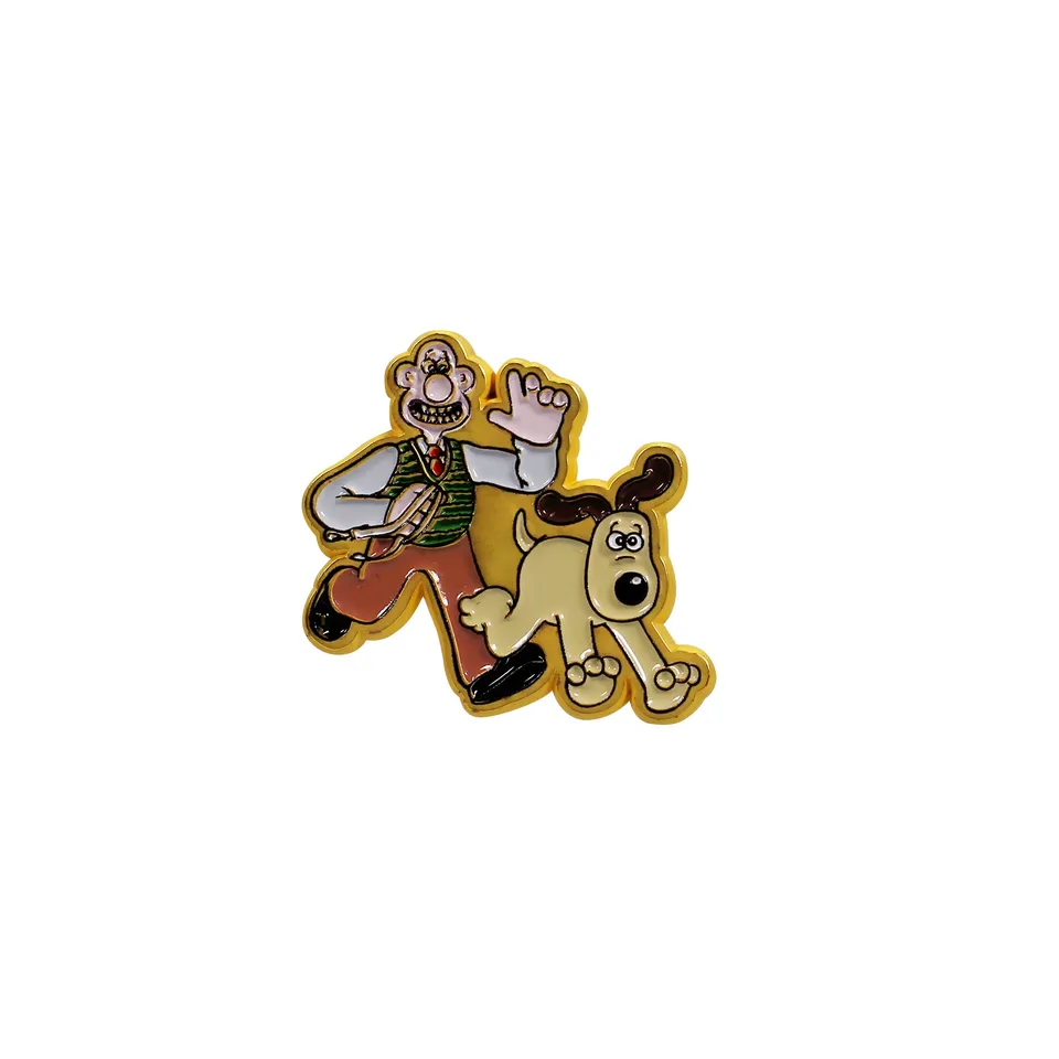 Wallace & Gromit pin's émail marron 8,5 cm