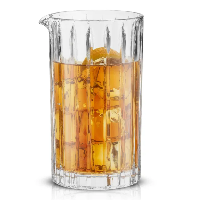 JoyJolt Alina Ribbed pichet à cocktail verre 60 cl strié