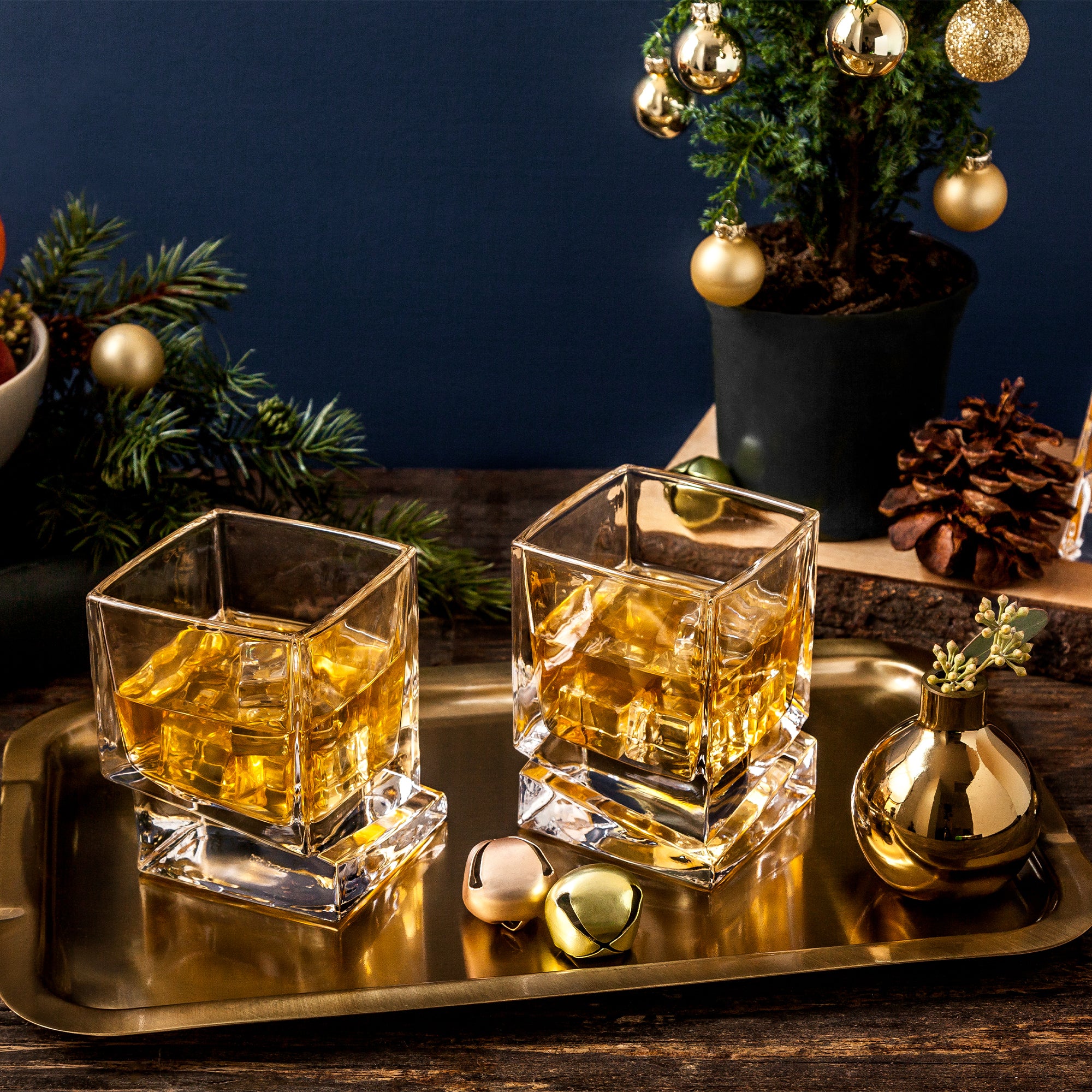 JoyJolt Carre verre whisky carré 30 cl lot 2
