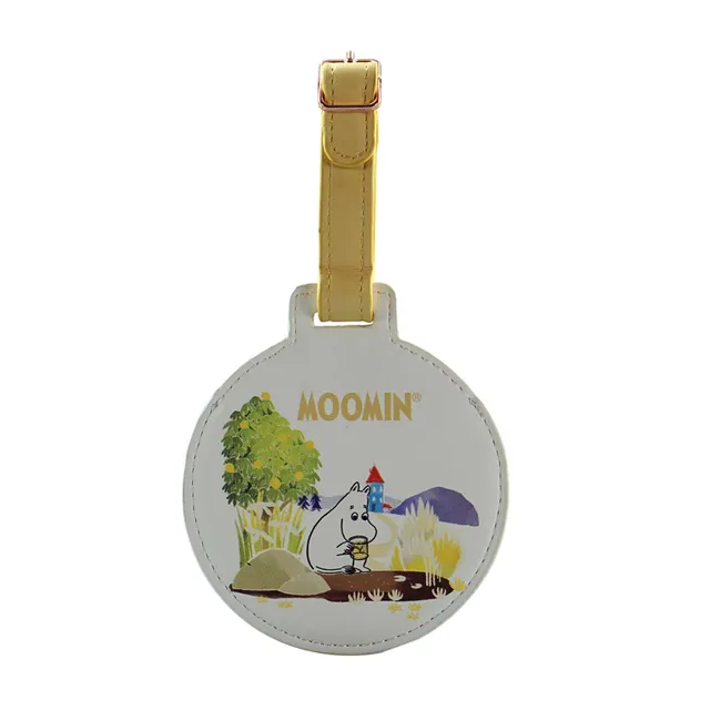 HMB Moomin Pond étiquette bagage cuir vert