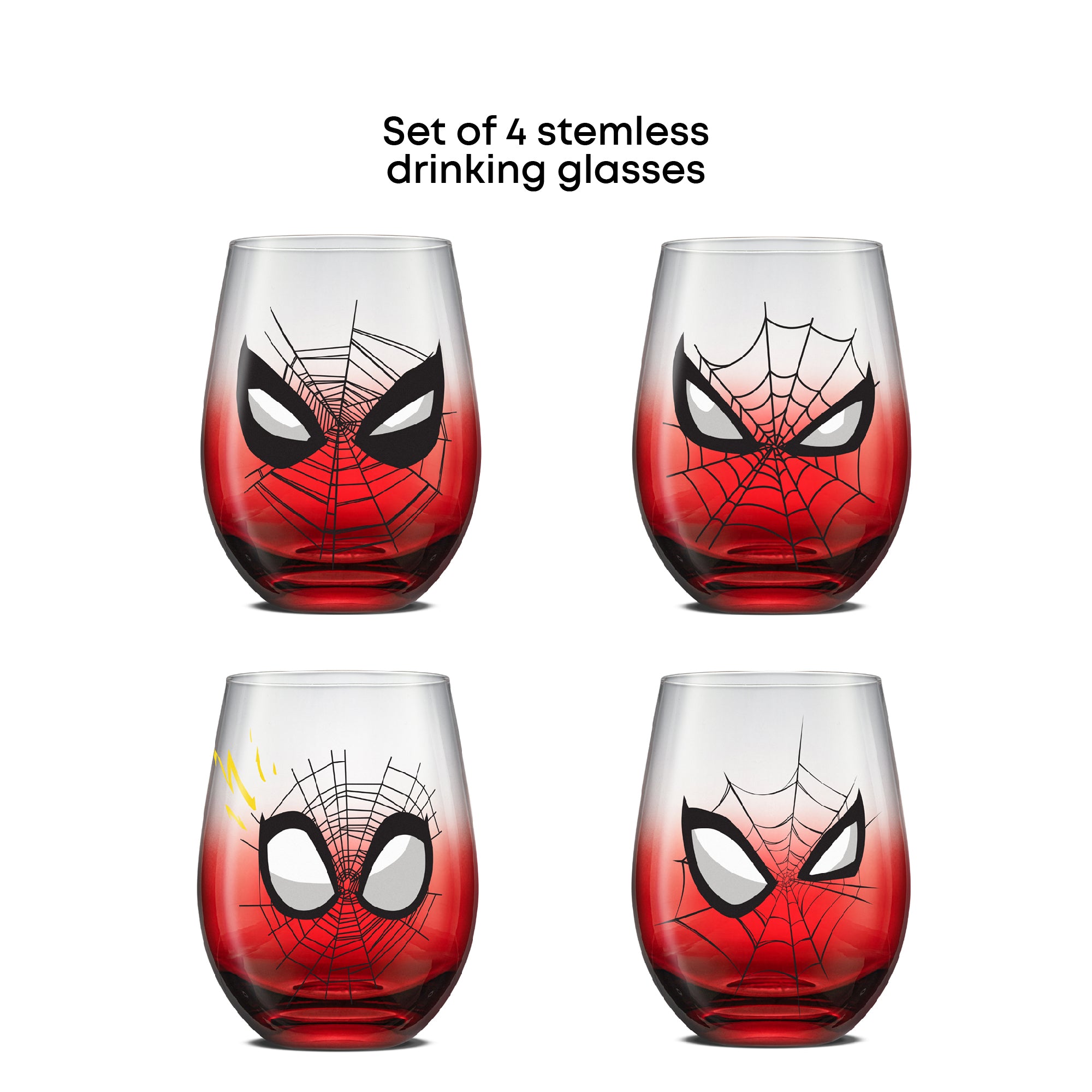 JoyJolt Marvel Spider-Man verres lot de 4 56 cl sans pied
