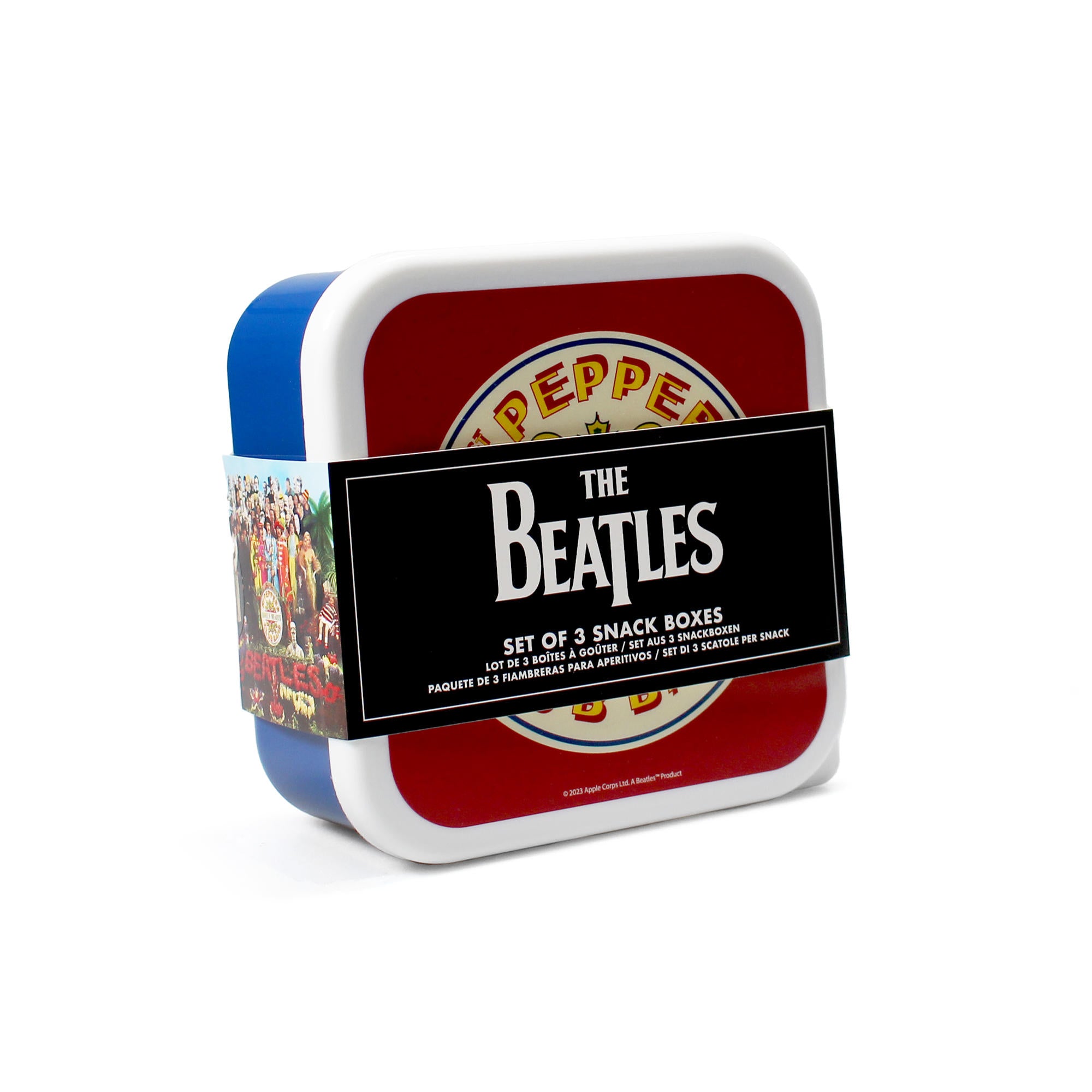 HMB Beatles Sgt. Pepper lot 3 boîtes snack 13,6 cm