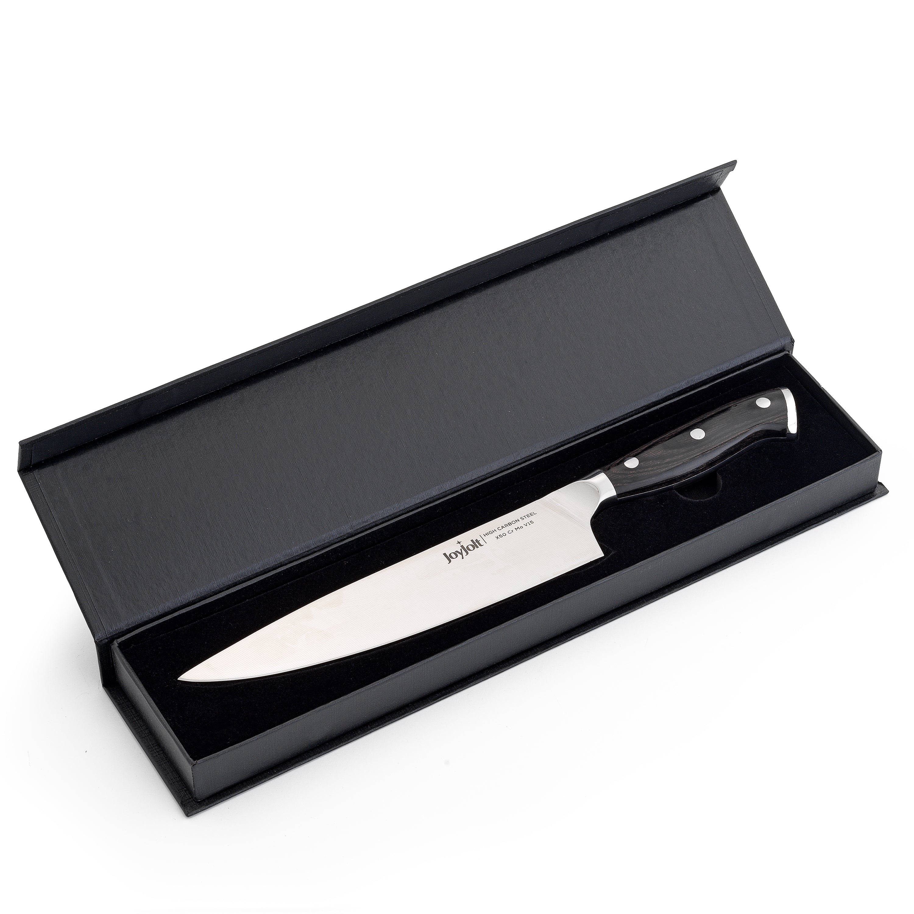 JoyJolt 8 couteau chef cuisine acier 20 cm bois