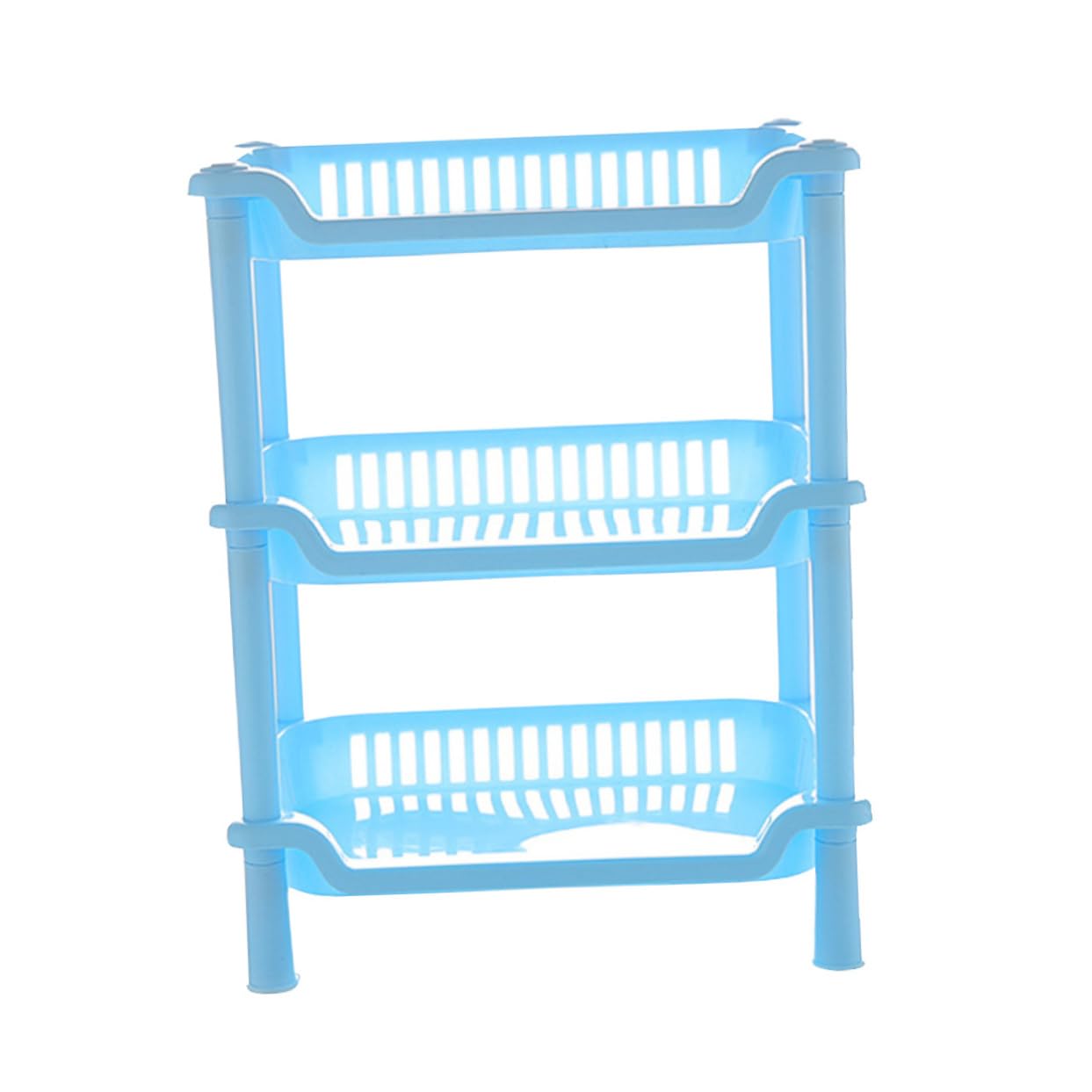 Alipis étagère rangement plastique rose 3 niveaux