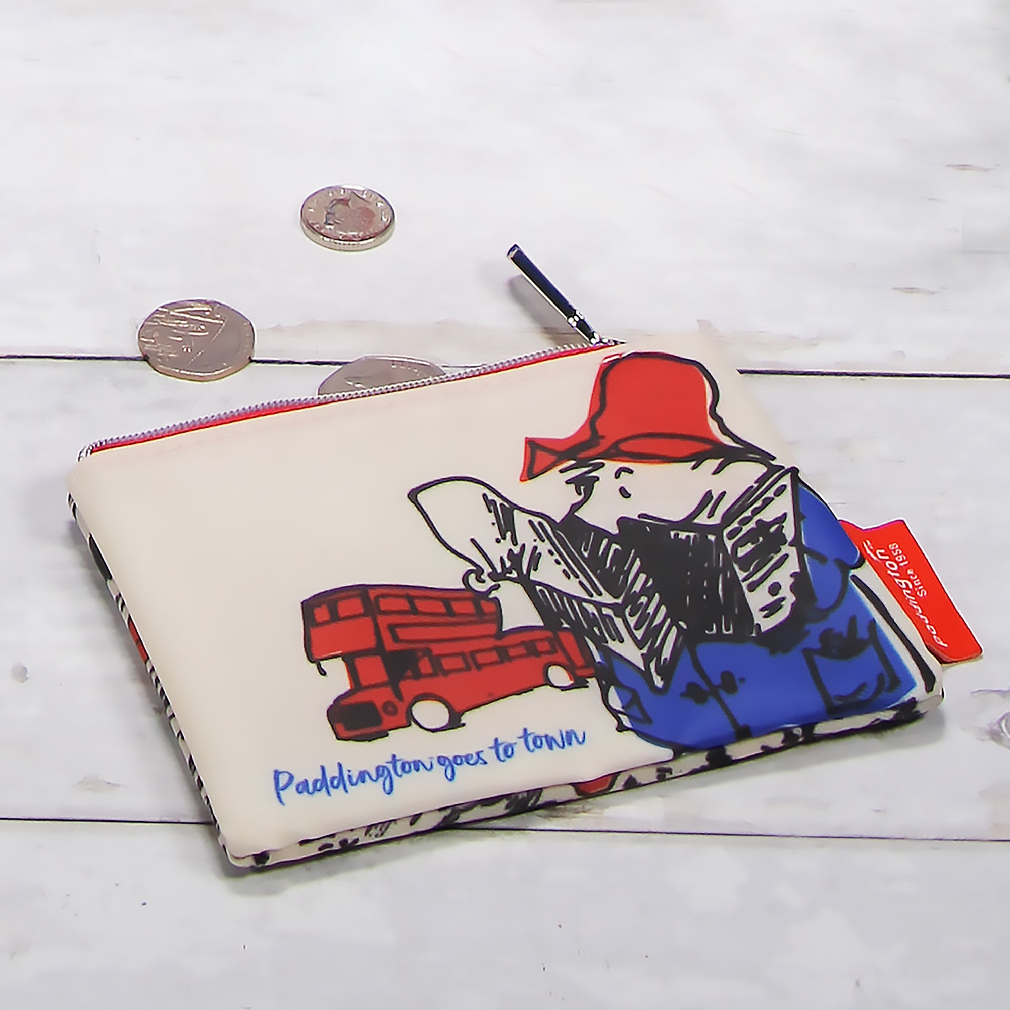 Paddington Town porte-monnaie vegan blanc 9x13cm