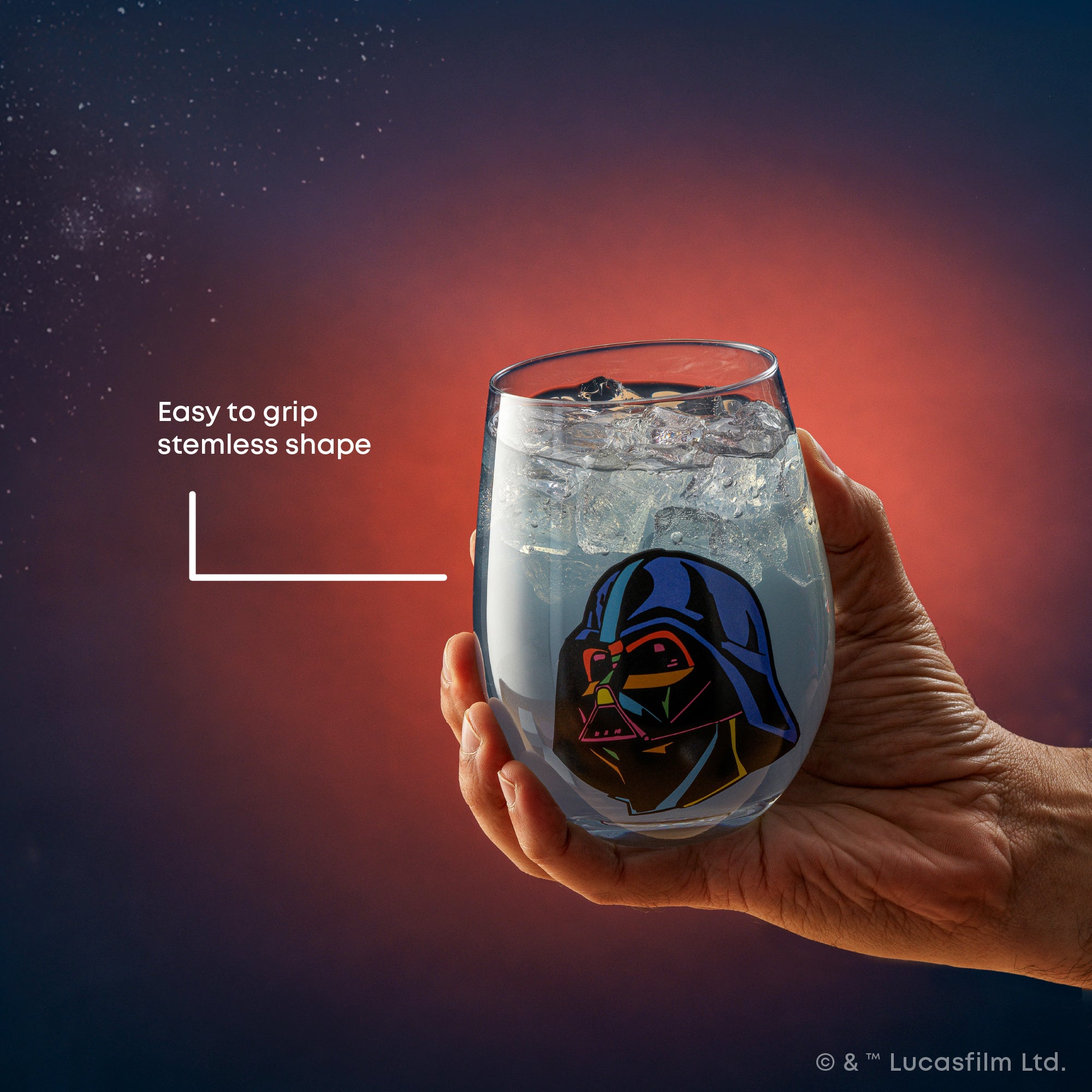 JoyJolt Star Wars Cosmic Color verre sans pied lot 4 56 cl