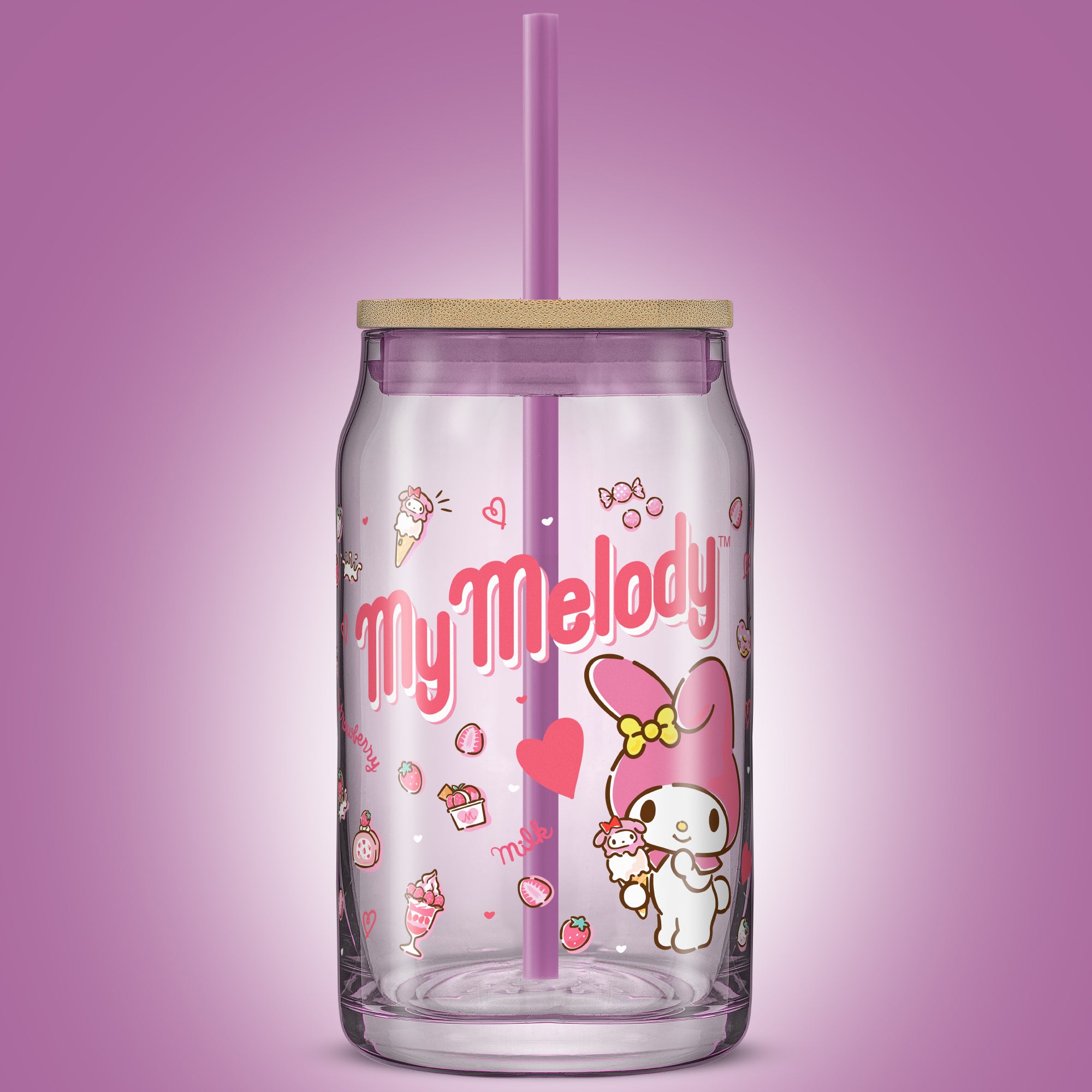 JoyJolt Hello Kitty My Melody gobelet canette 47 cl paille