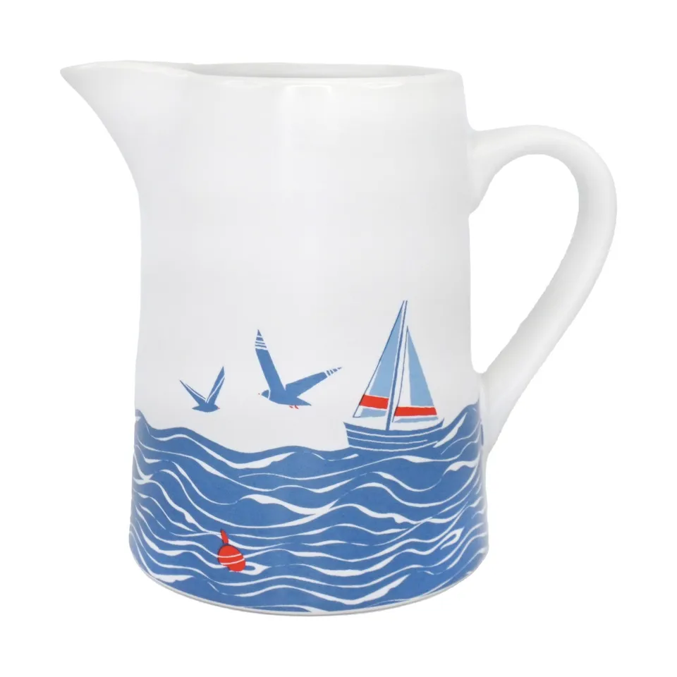 Pichet Coastal 500 ml céramique bleue 50 cl