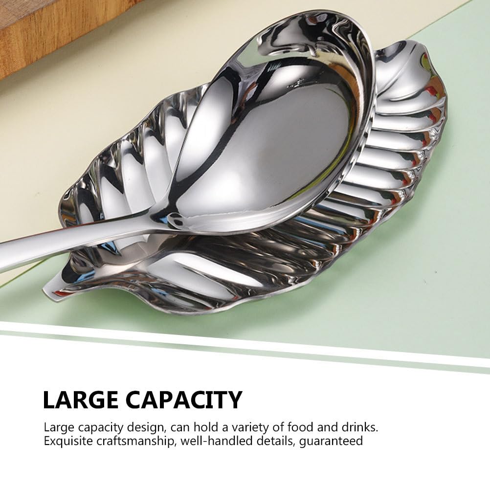 Alipis plateau feuille argent décoratif apéro