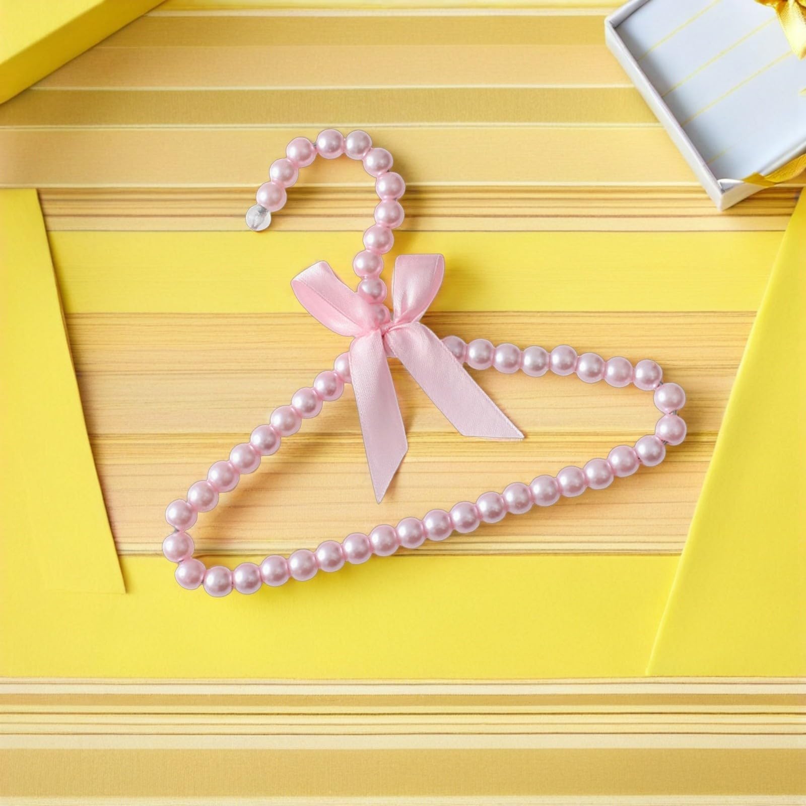 Alipis cintres bébé perles rose plastique lot 5 25 cm