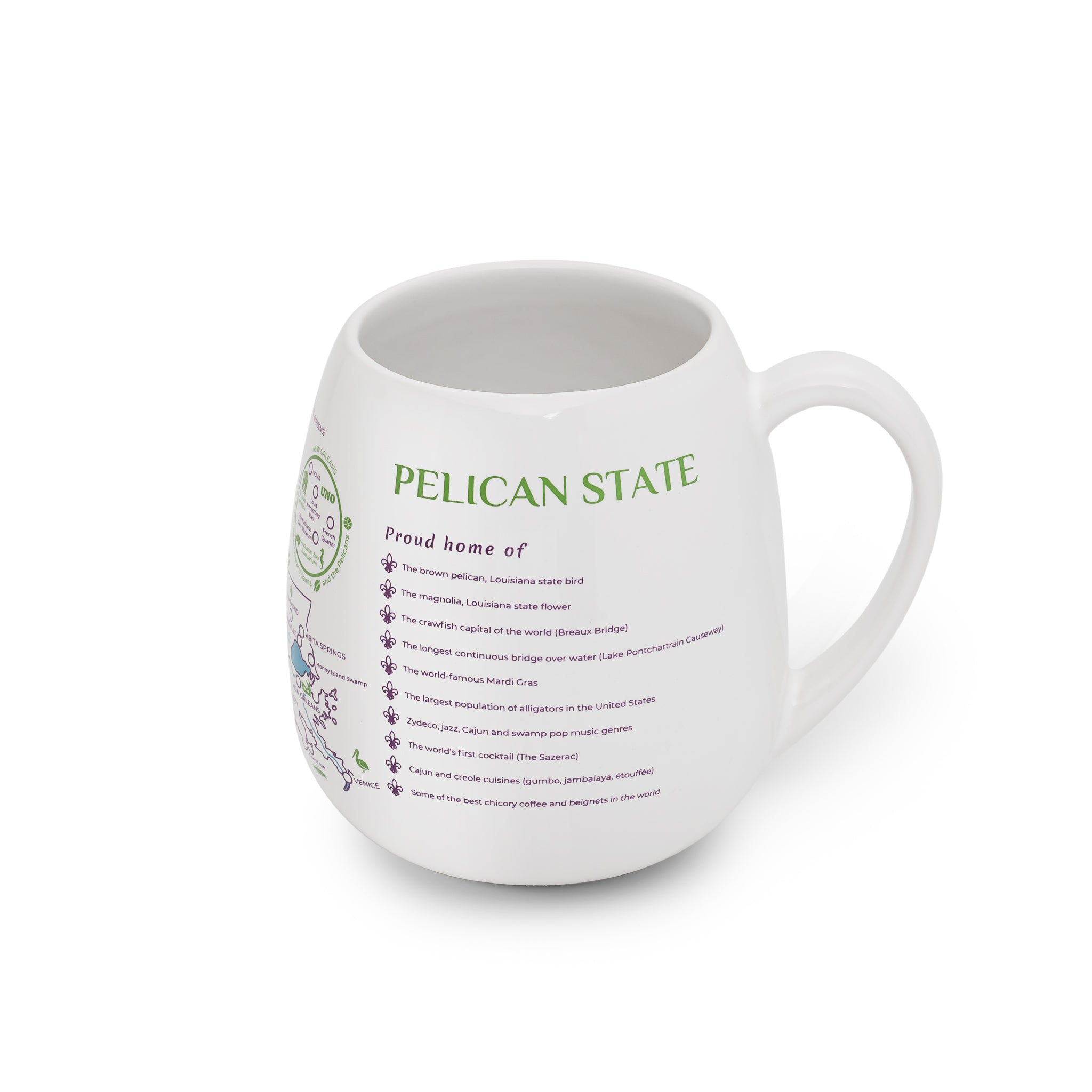 Trouvaille Global Louisiana Map mug voyage à colorier