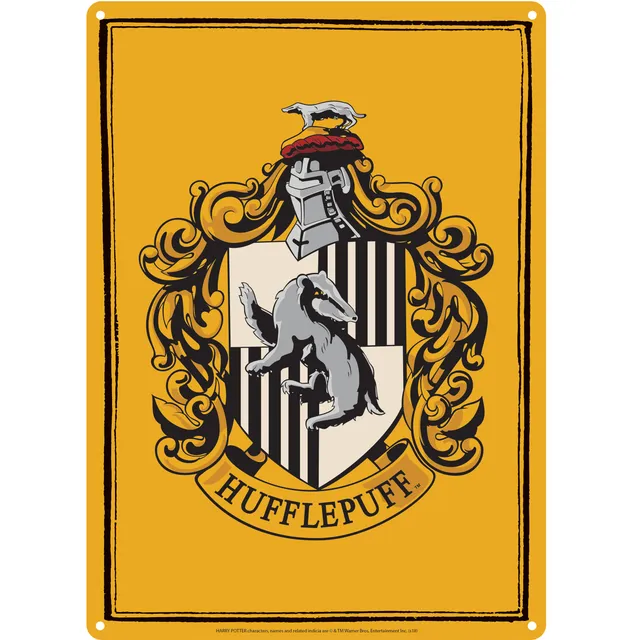 Harry Potter Hufflepuff plaque métal jaune A5