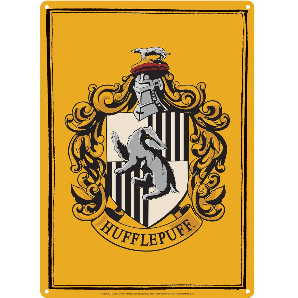Harry Potter Hufflepuff plaque métal jaune A5