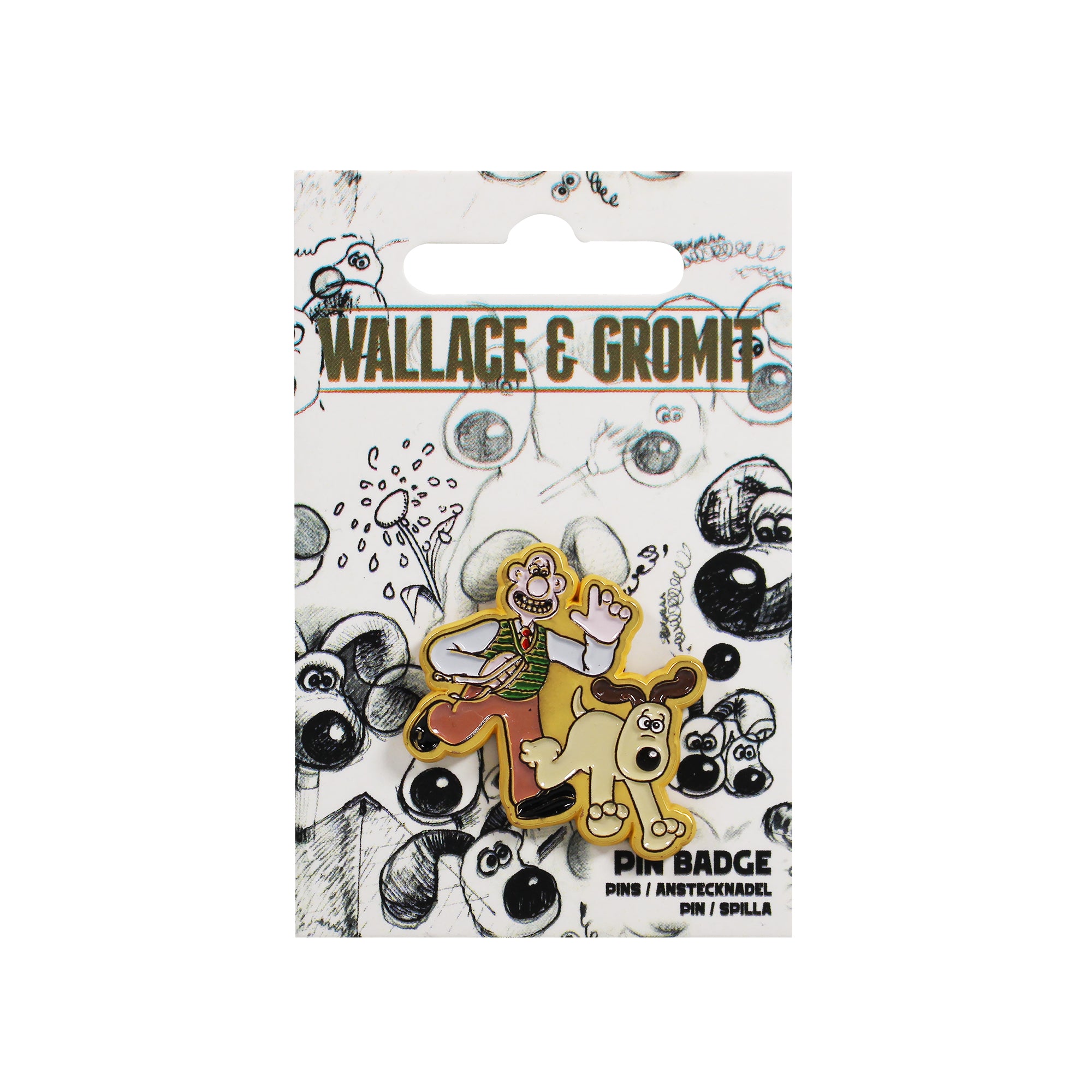 Wallace & Gromit pin's émail marron 8,5 cm
