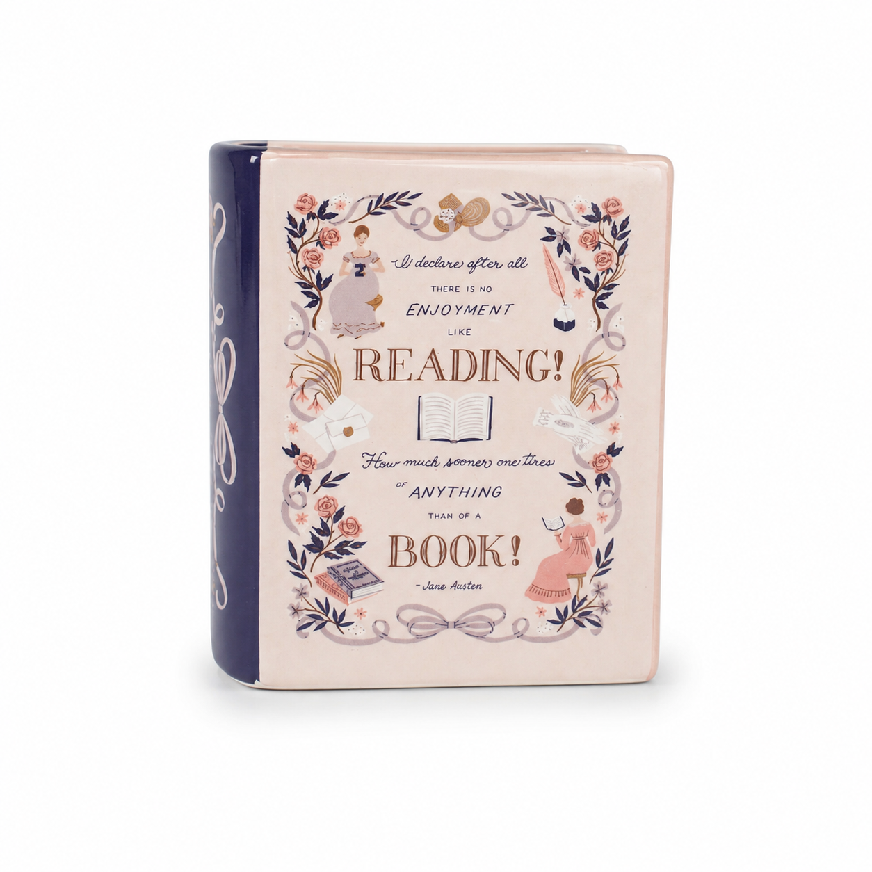 HMB Jane Austen Pride & Prejudice bougie livre bleue 10 cm