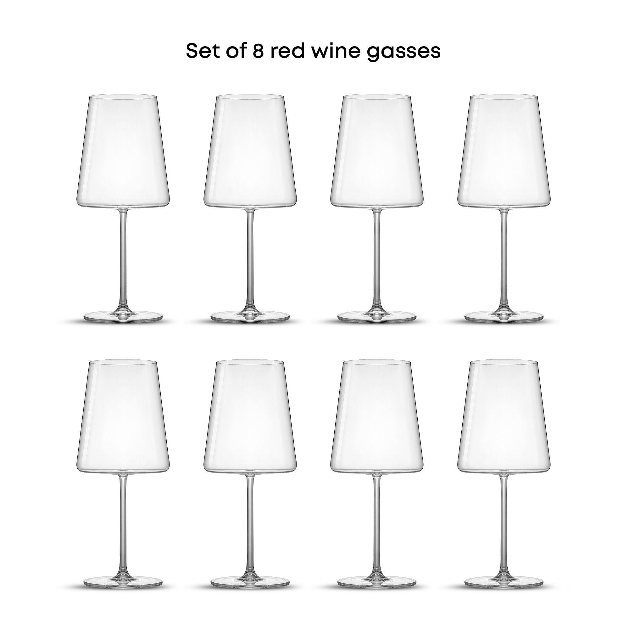 JoyJolt Aura lot 8 verres à vin rouge cristal