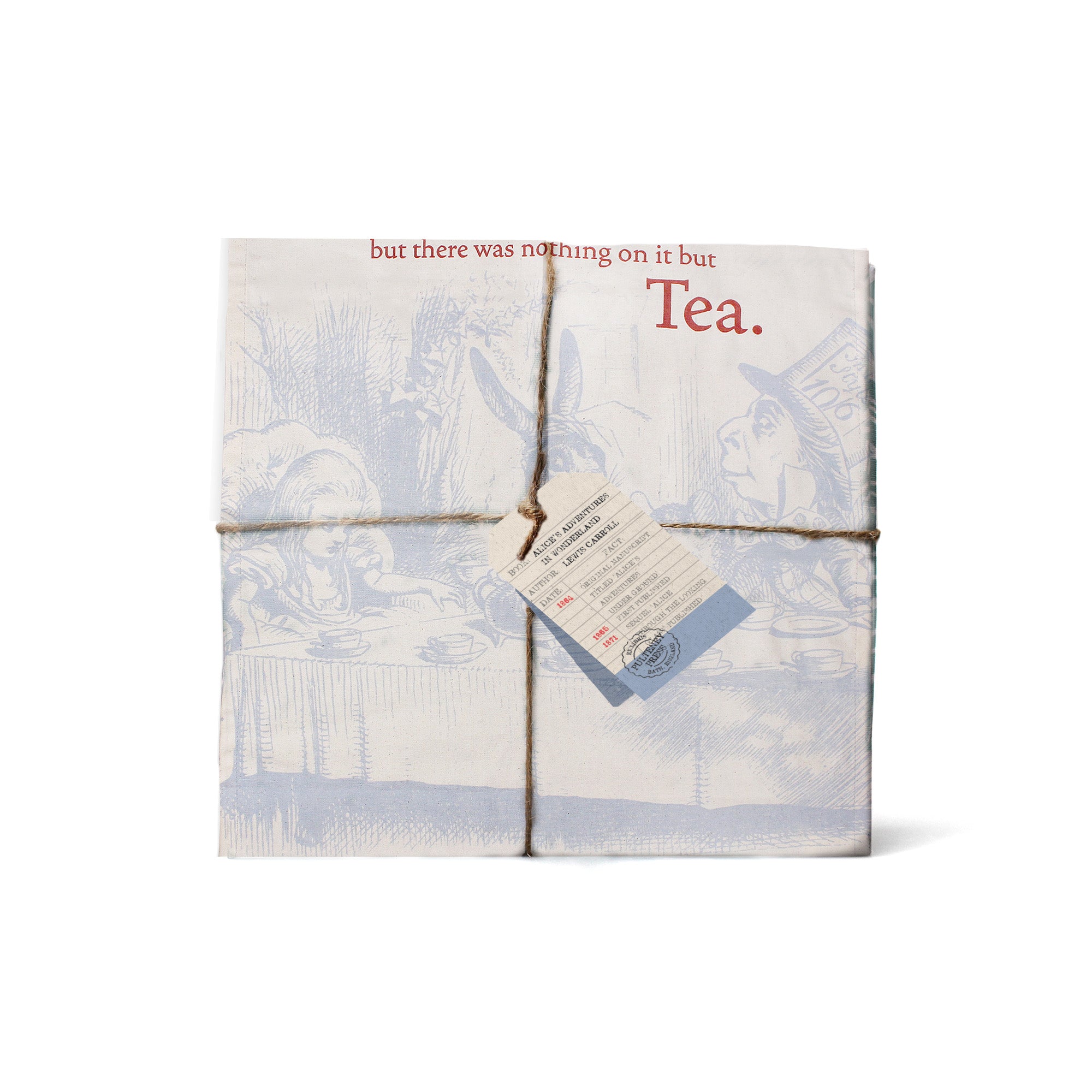 Alice in Wonderland Pulteney Press torchon coton recyclé