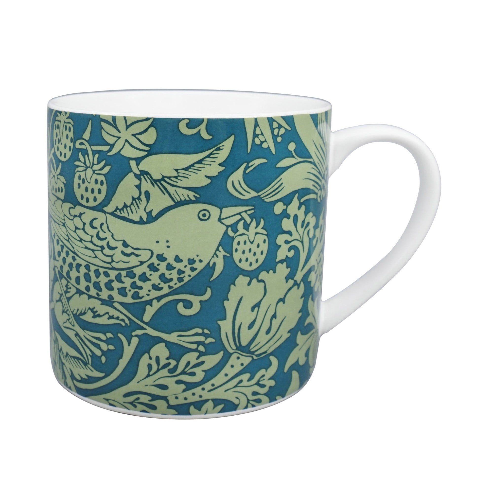 William Morris Strawberry Thief mug céramique 31 cl sage