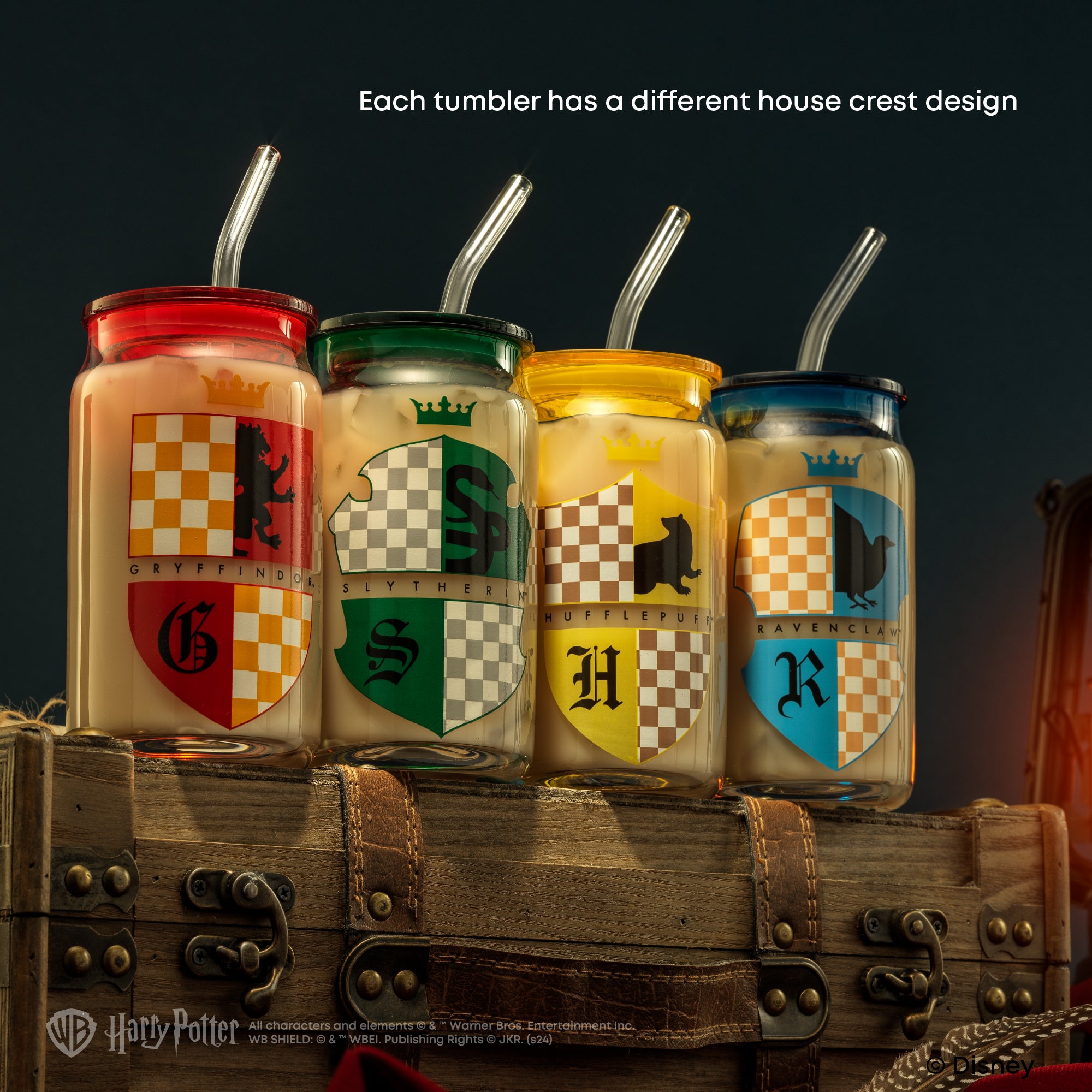 JoyJolt Harry Potter Blasons lot 4 tumblers verre 47 cl