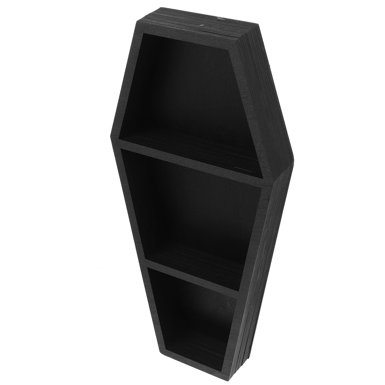 Alipis étagère murale cercueil noire 38 cm en bois