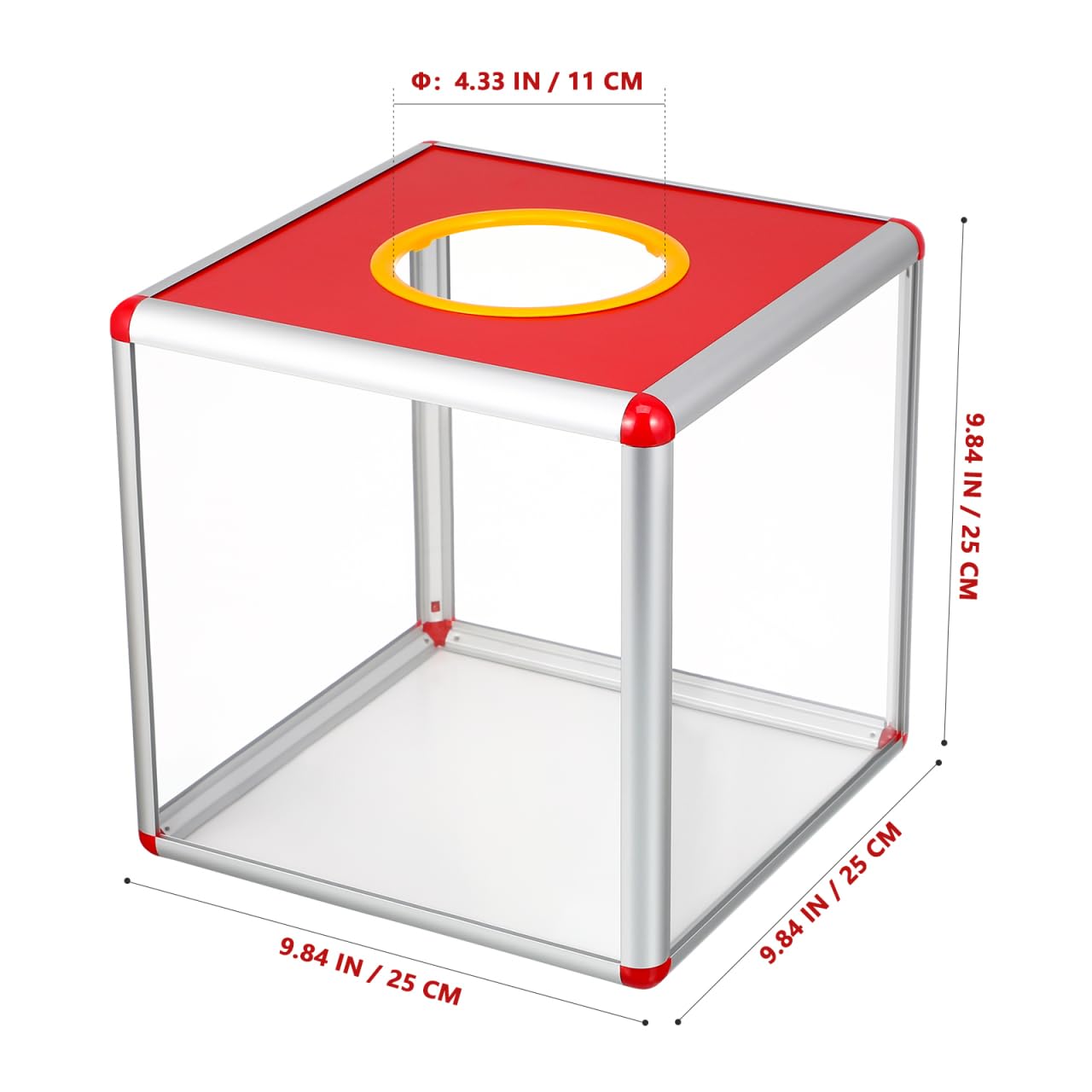 Alipis boîte de loterie urne carrée transparente 25cm