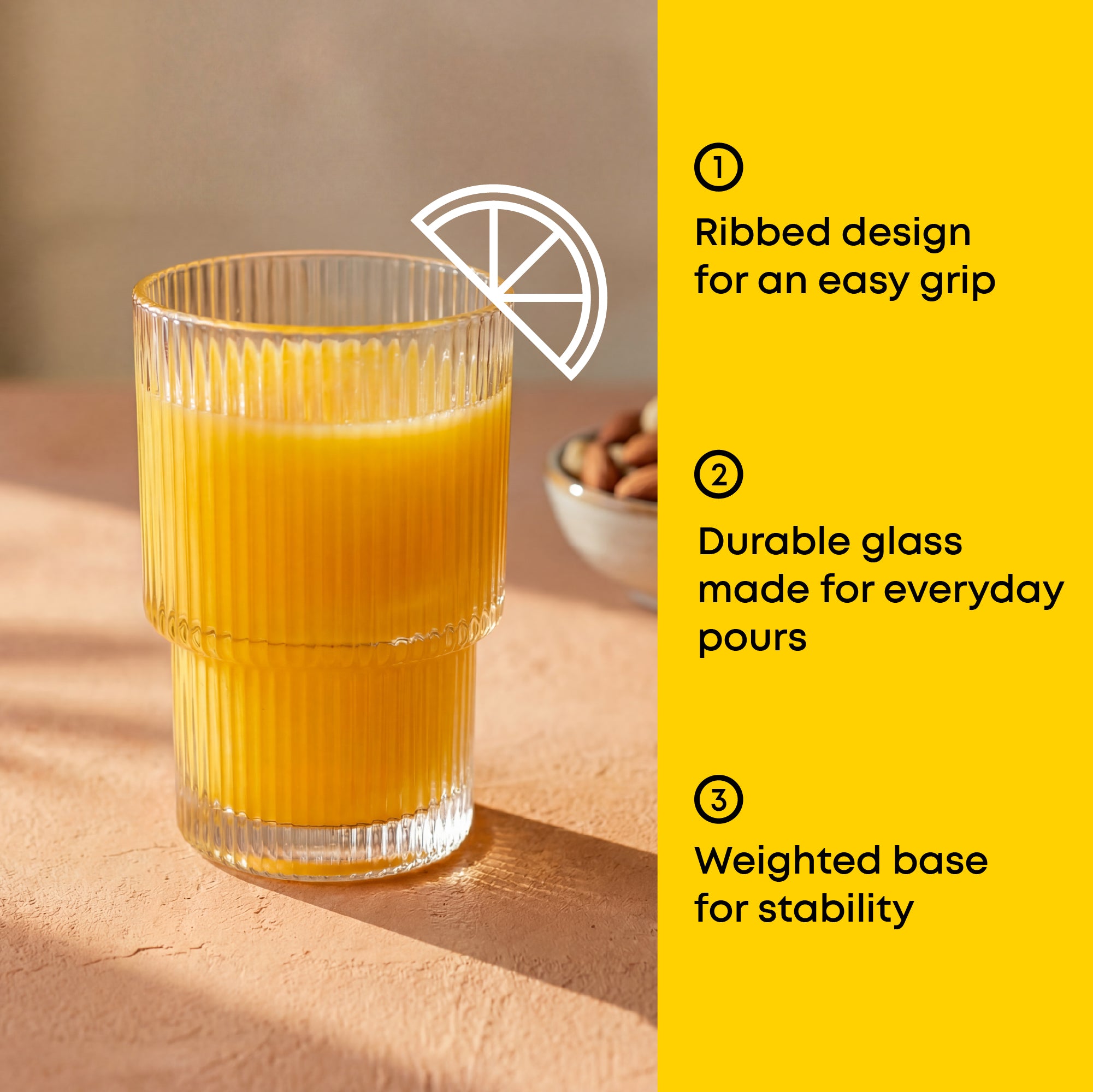 JoyJolt Bloom verres striés lot de 12
