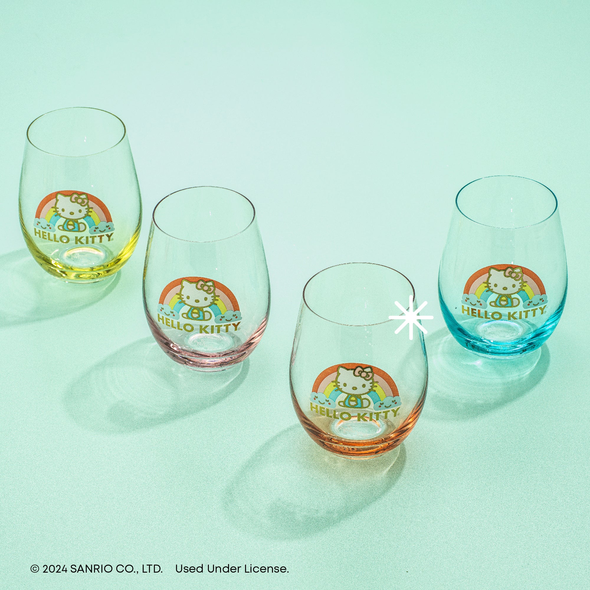 Hello Kitty Sweet Rainbow verres lot 4 56 cl couleurs
