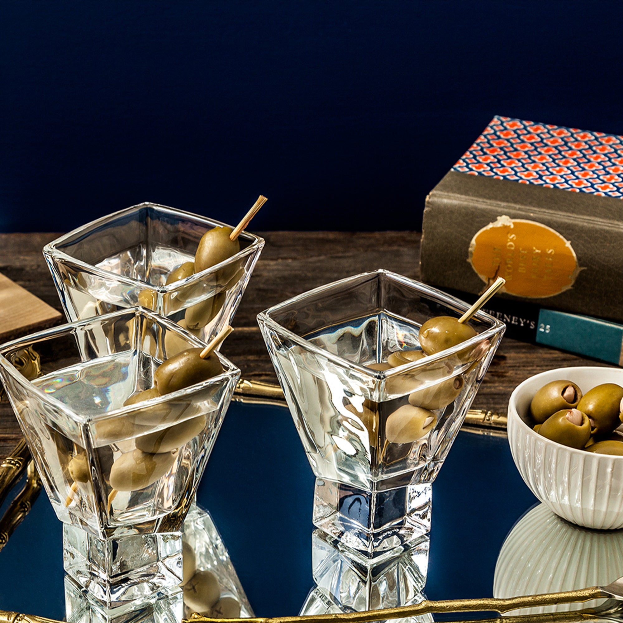 JoyJolt Carre verres à cocktail lot de 2 24 cl carrés