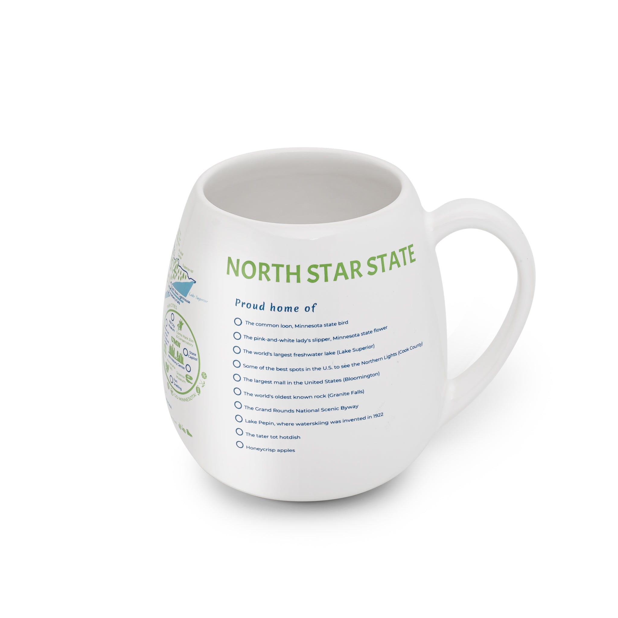 Trouvaille Global Minnesota Map mug voyage à colorier
