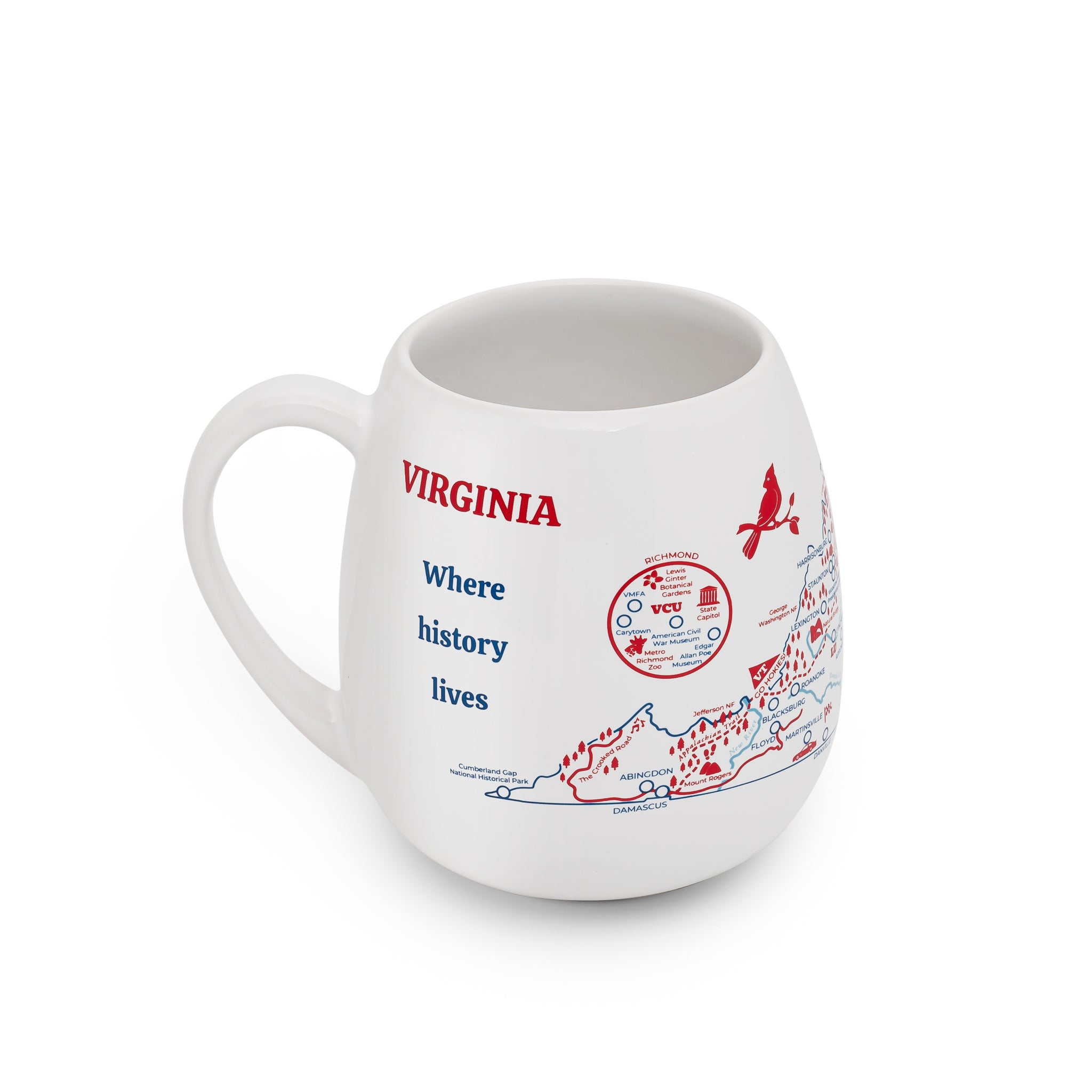 Trouvaille Global Virginia Map mug voyage à colorier