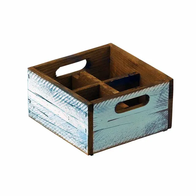 Artis Stackable boîte bois turquoise 17 cm