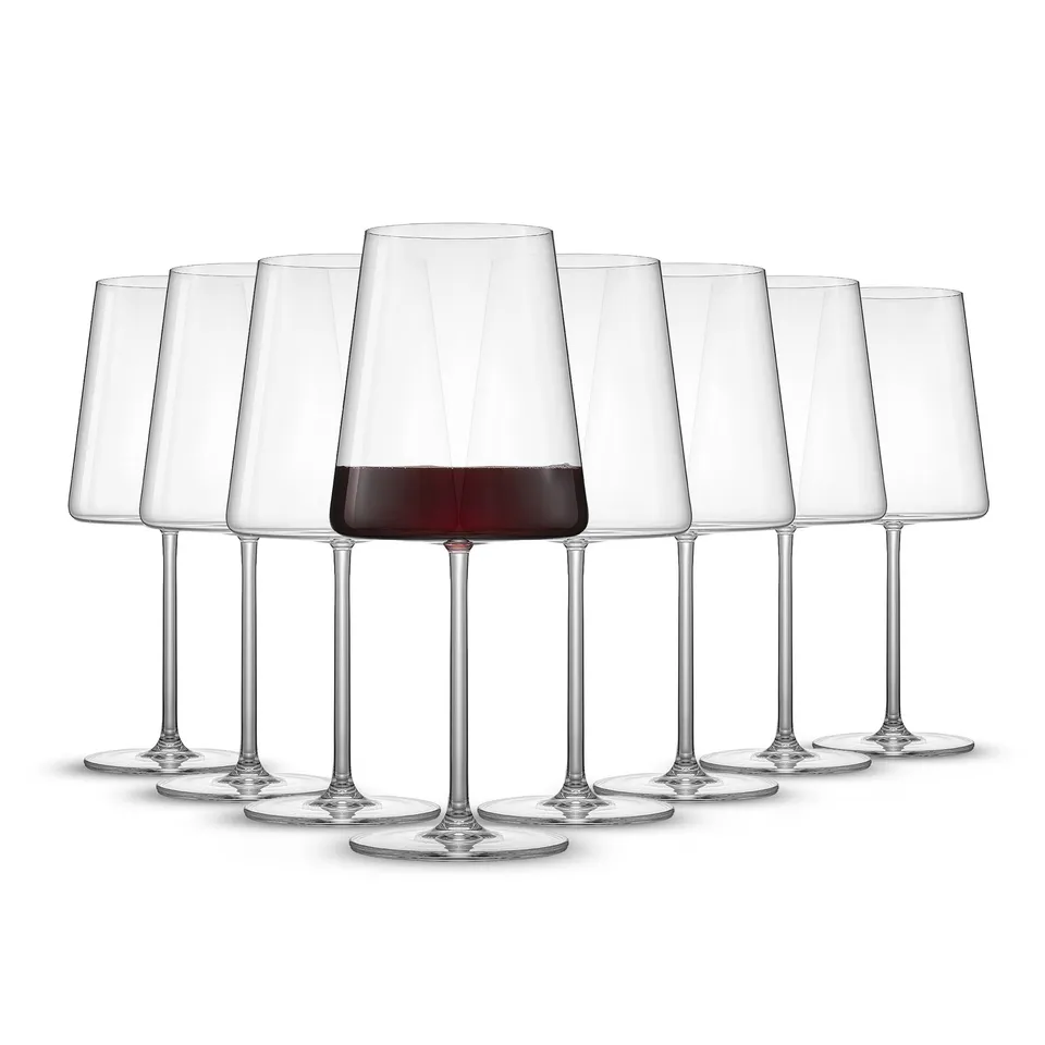JoyJolt Aura lot 8 verres à vin rouge cristal