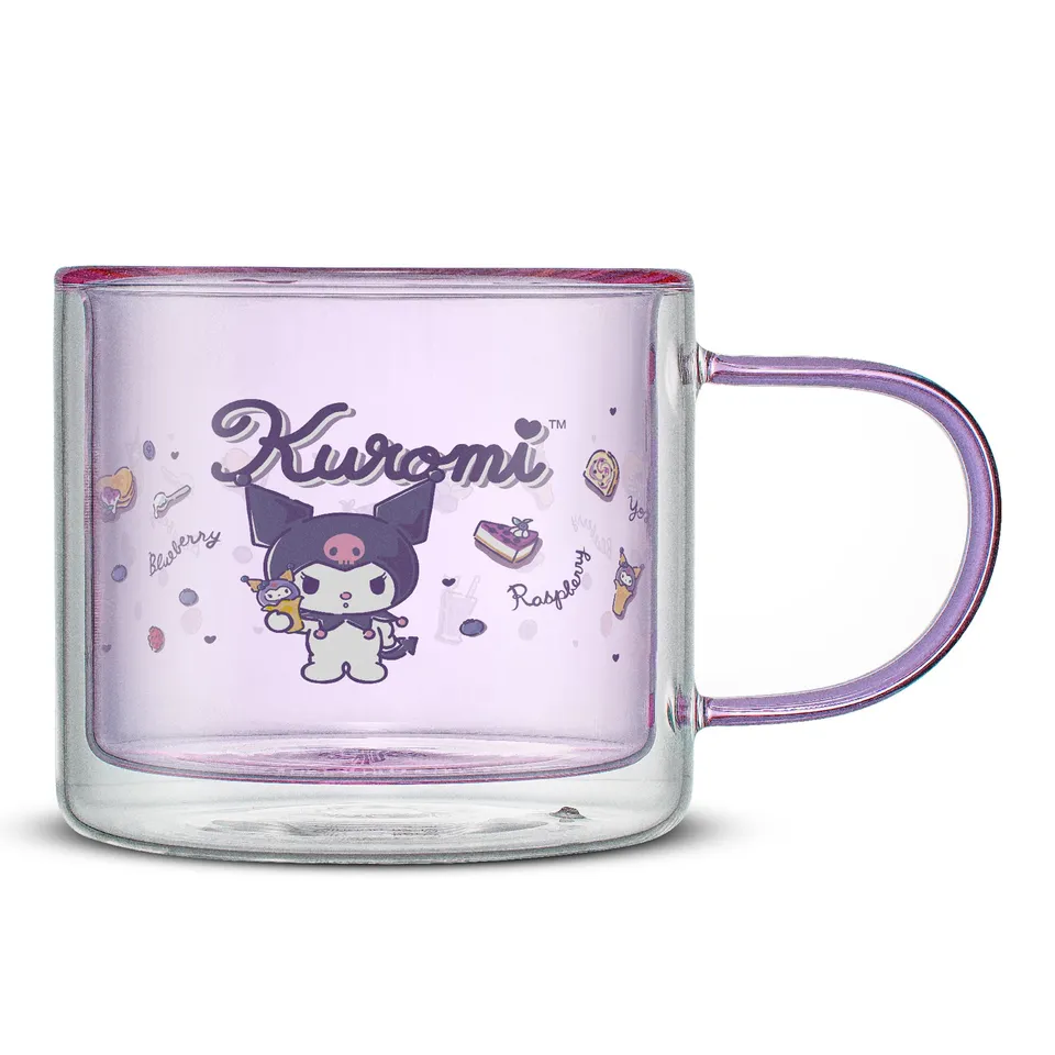 JoyJolt Sanrio Kuromi mug double paroi café 40 cl
