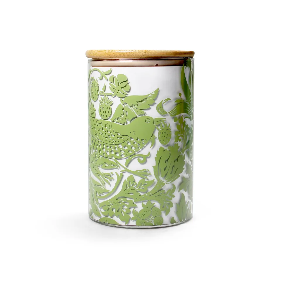 William Morris Strawberry Thief bocal verre 95cl sauge