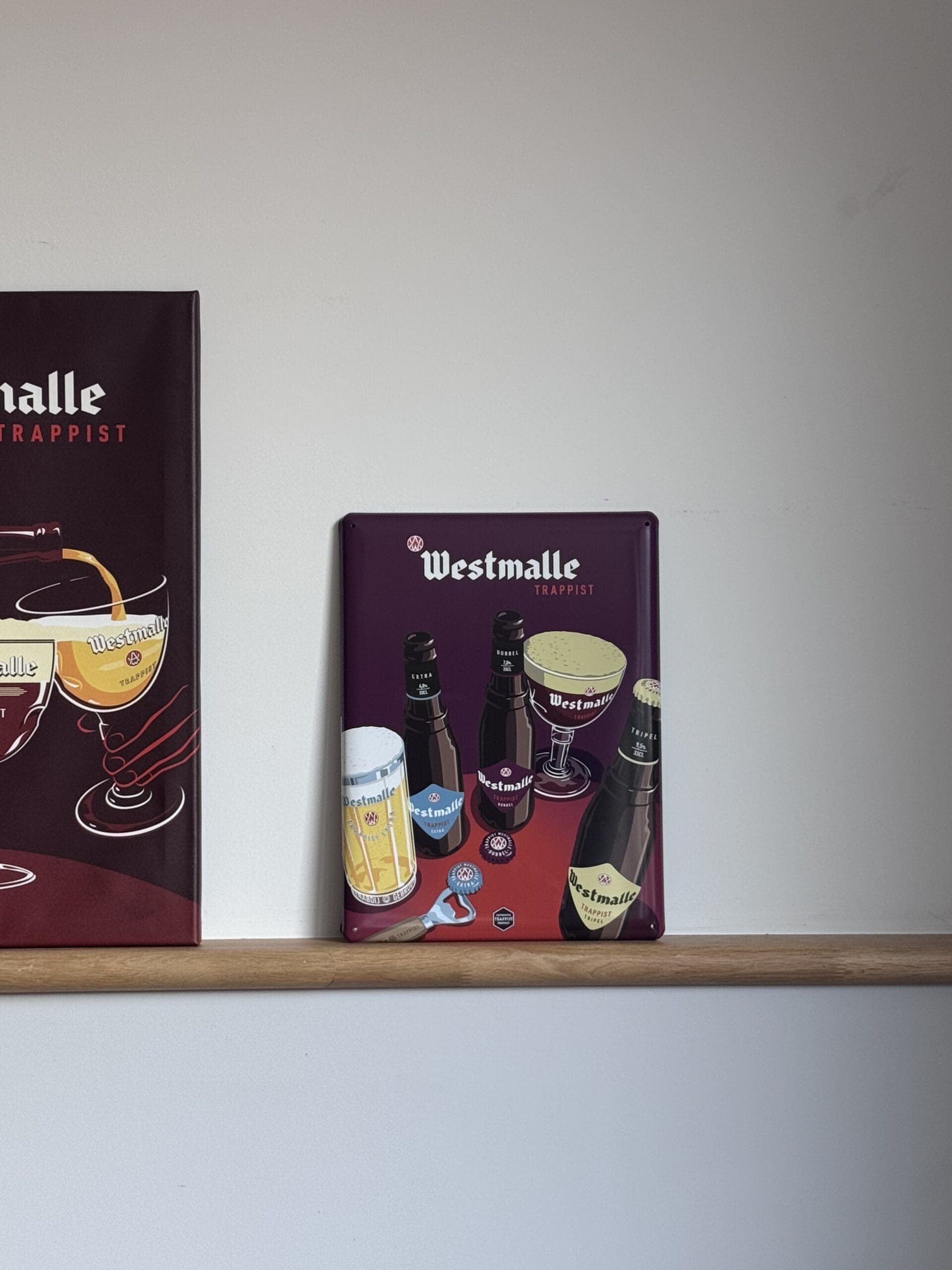 Westmalle plaque métal 40x30 cm verres calice