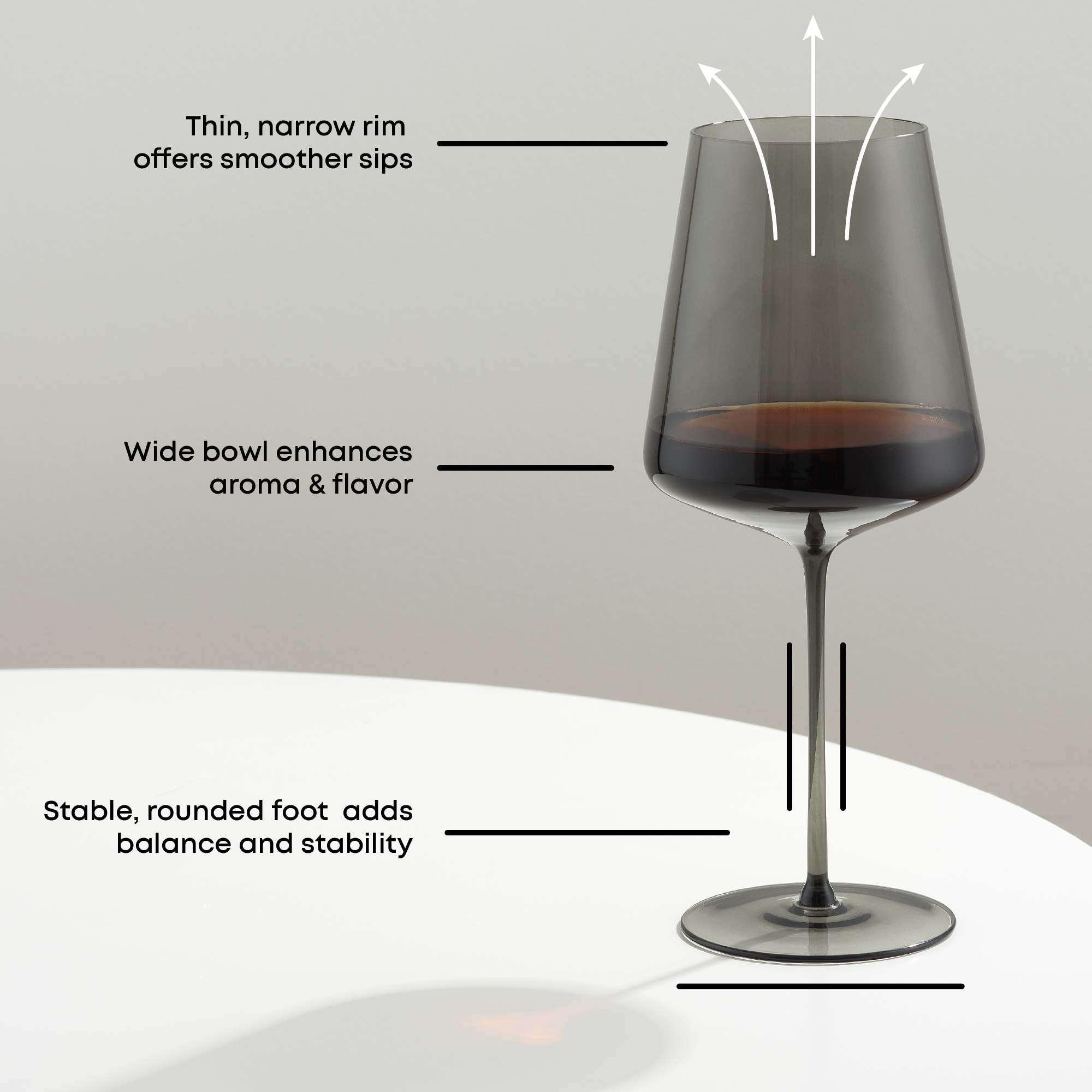 JoyJolt Sidney set 16 verres à vin fumé cristal