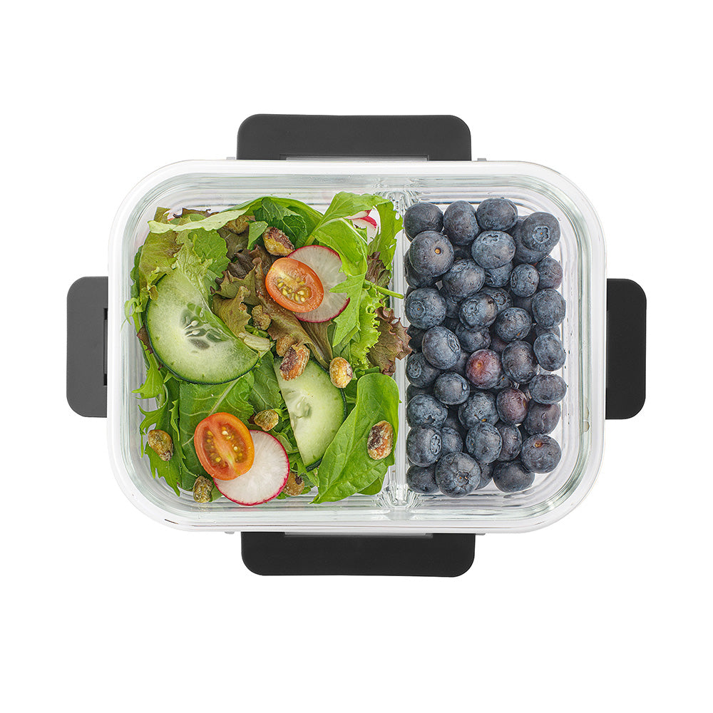 JoyJolt 2-Sectional boite verre repas lot 5 verre 90 cl 2 compartiments
