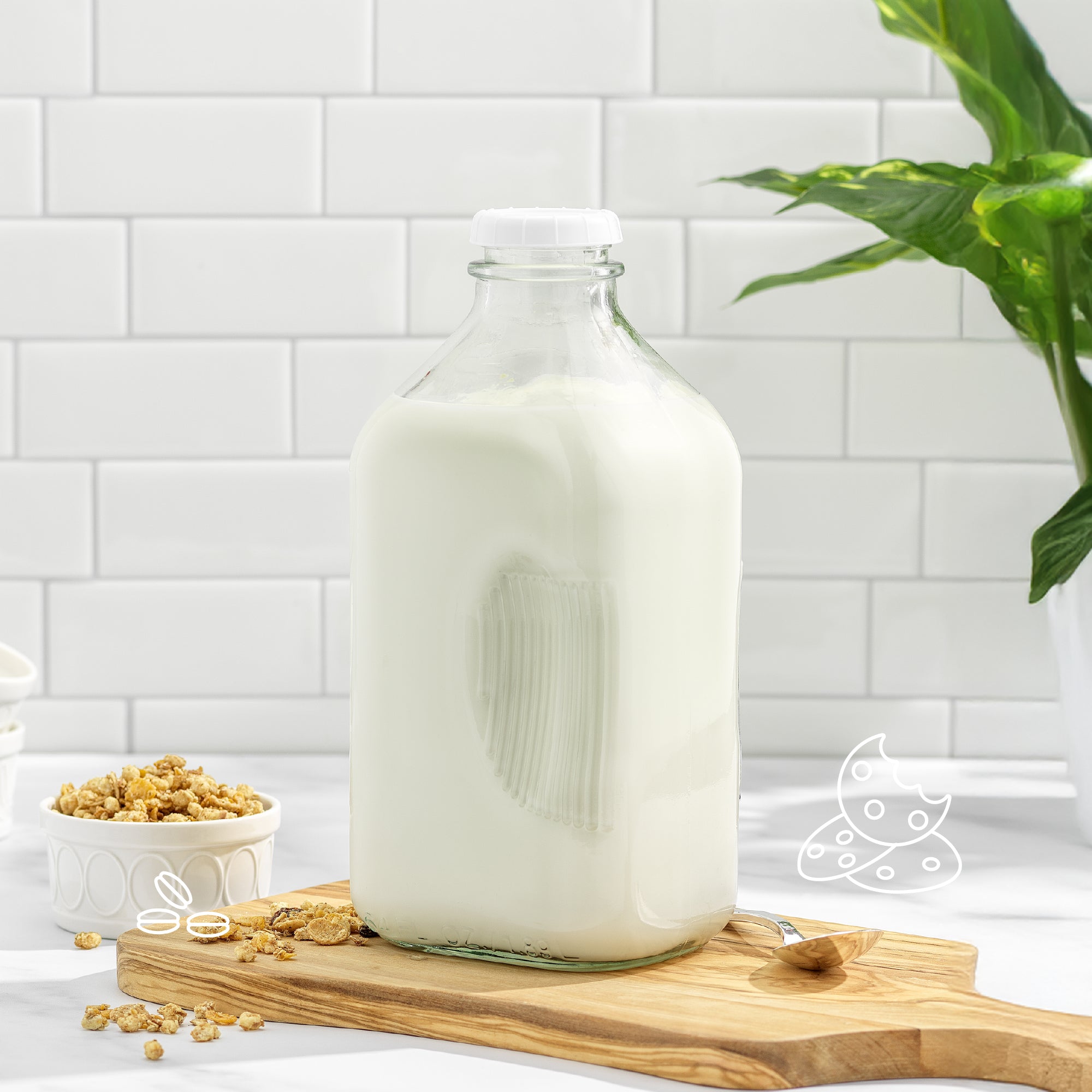 JoyJolt bouteilles lait verre 0,95/1,9 L lot 6