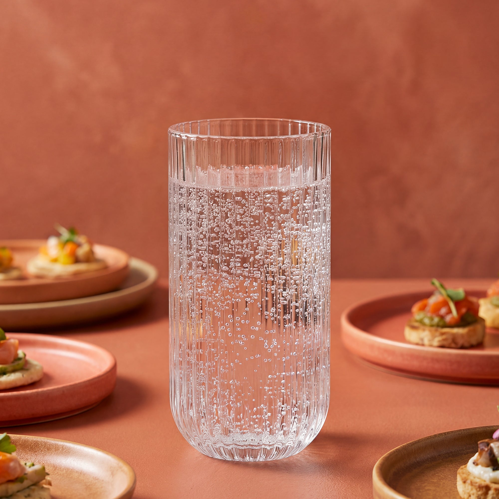 JoyJolt Lotus verres striés lot de 8 cannelés