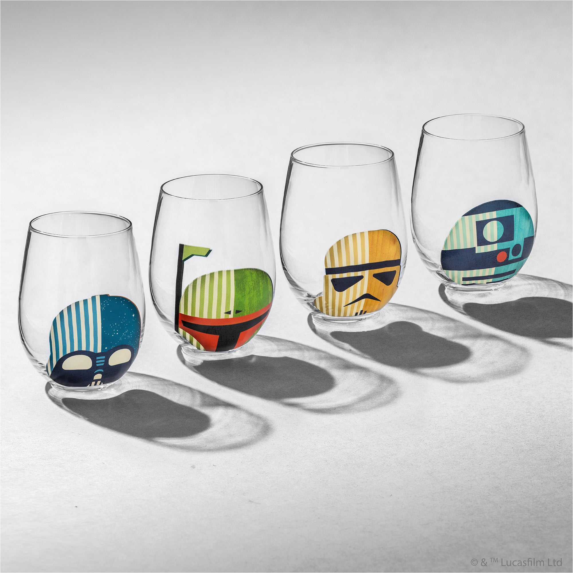 JoyJolt Helmet Hues verre 56 cl lot de 4 Star Wars