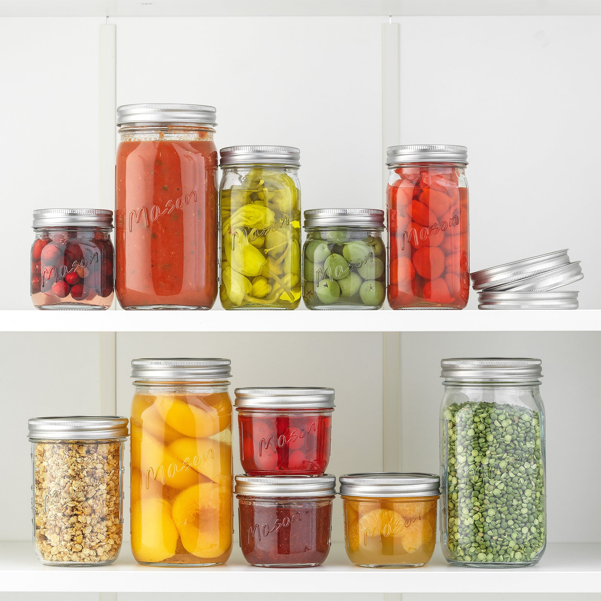 JoyJolt bocaux mason jar verre hermétique lot de 6 gradué