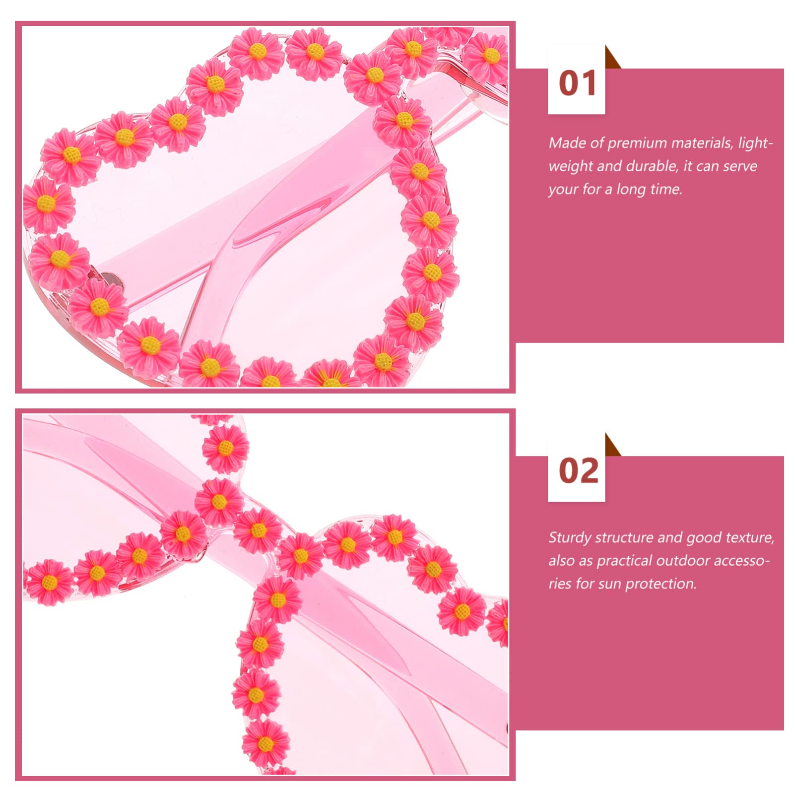 Alipis lunettes soleil fleur fille marguerite rose