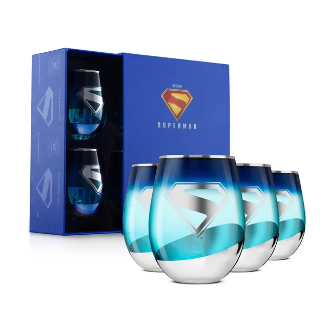 JoyJolt Superman verre sans pied 56 cl lot de 4 espoir
