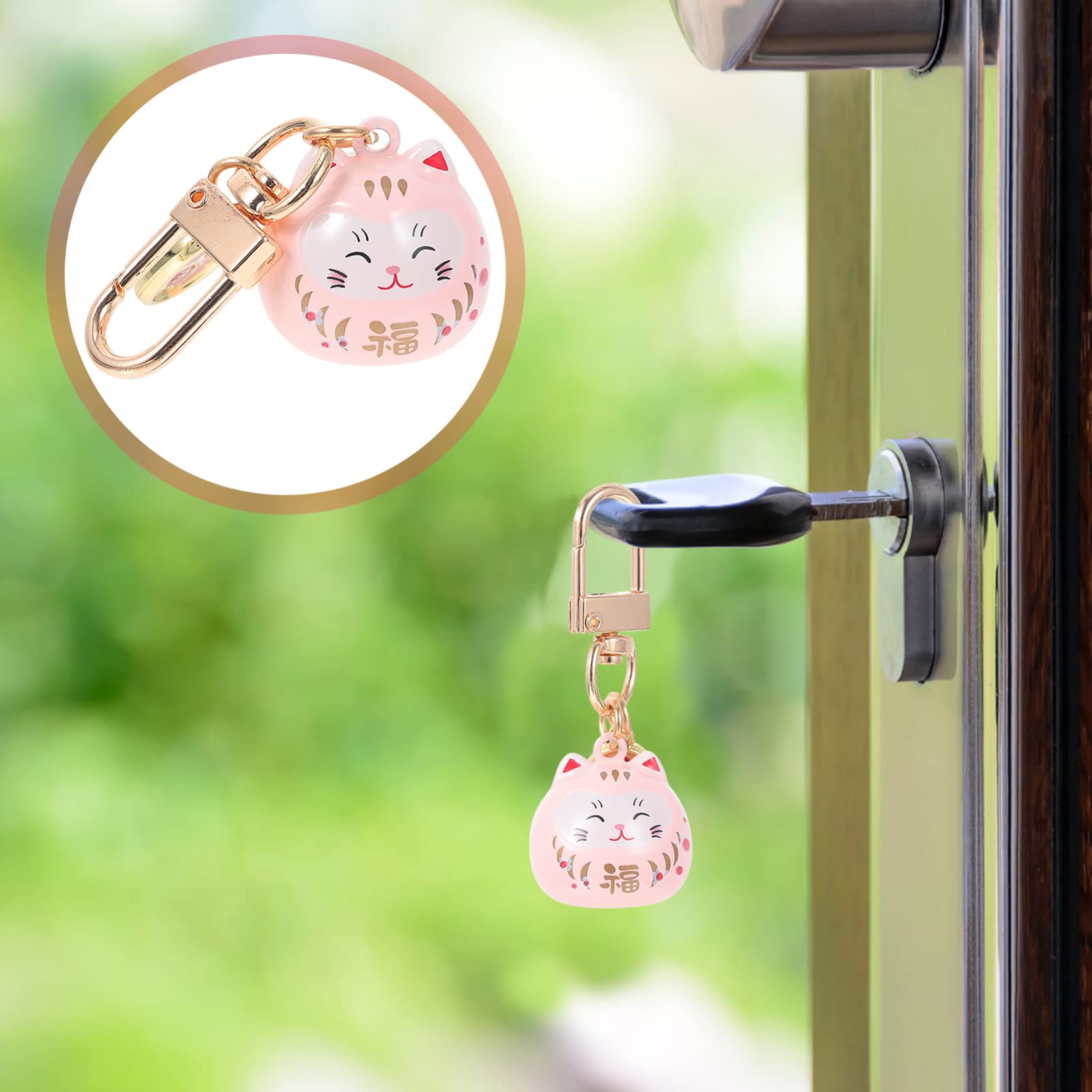 Alipis Maneki Neko porte-clés chat rose céramique