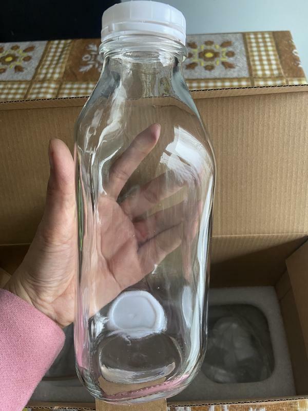 JoyJolt bouteille lait verre 96 cl lot 3 avec bec verseur