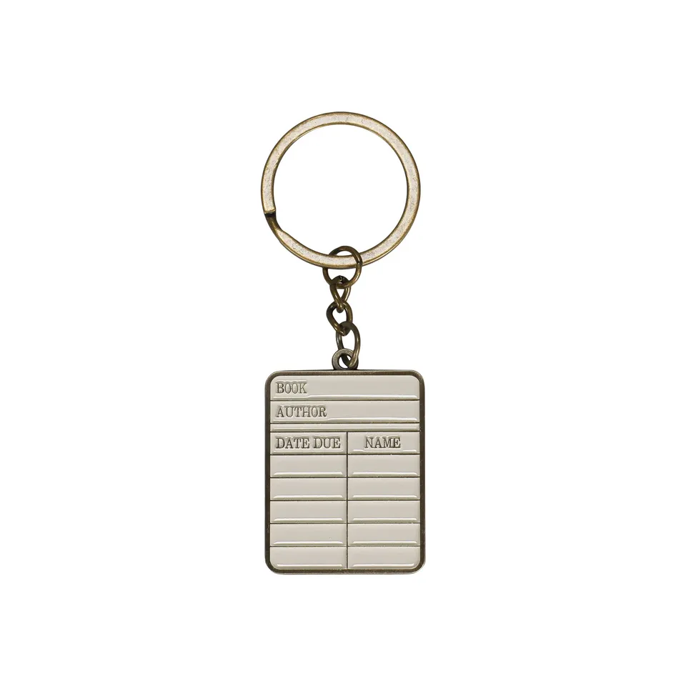 HMB Pulteney Press Library Card porte-clés métal blanc