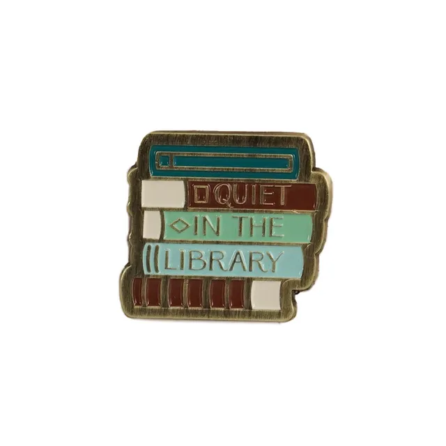 Pulteney Press Quiet in the Library pin's vert 3,8 cm