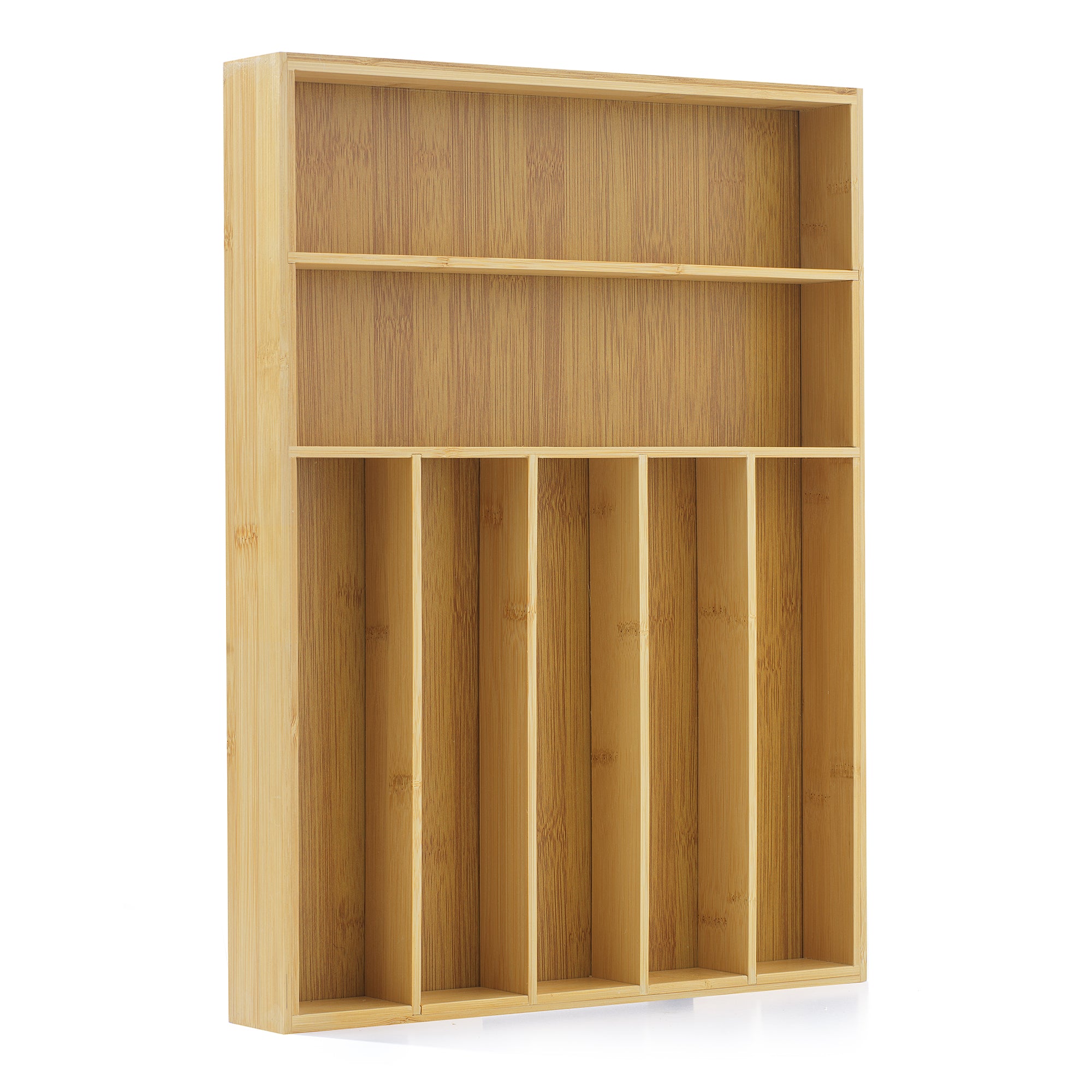 JoyJolt organiseur tiroir bambou 7 compartiments naturel