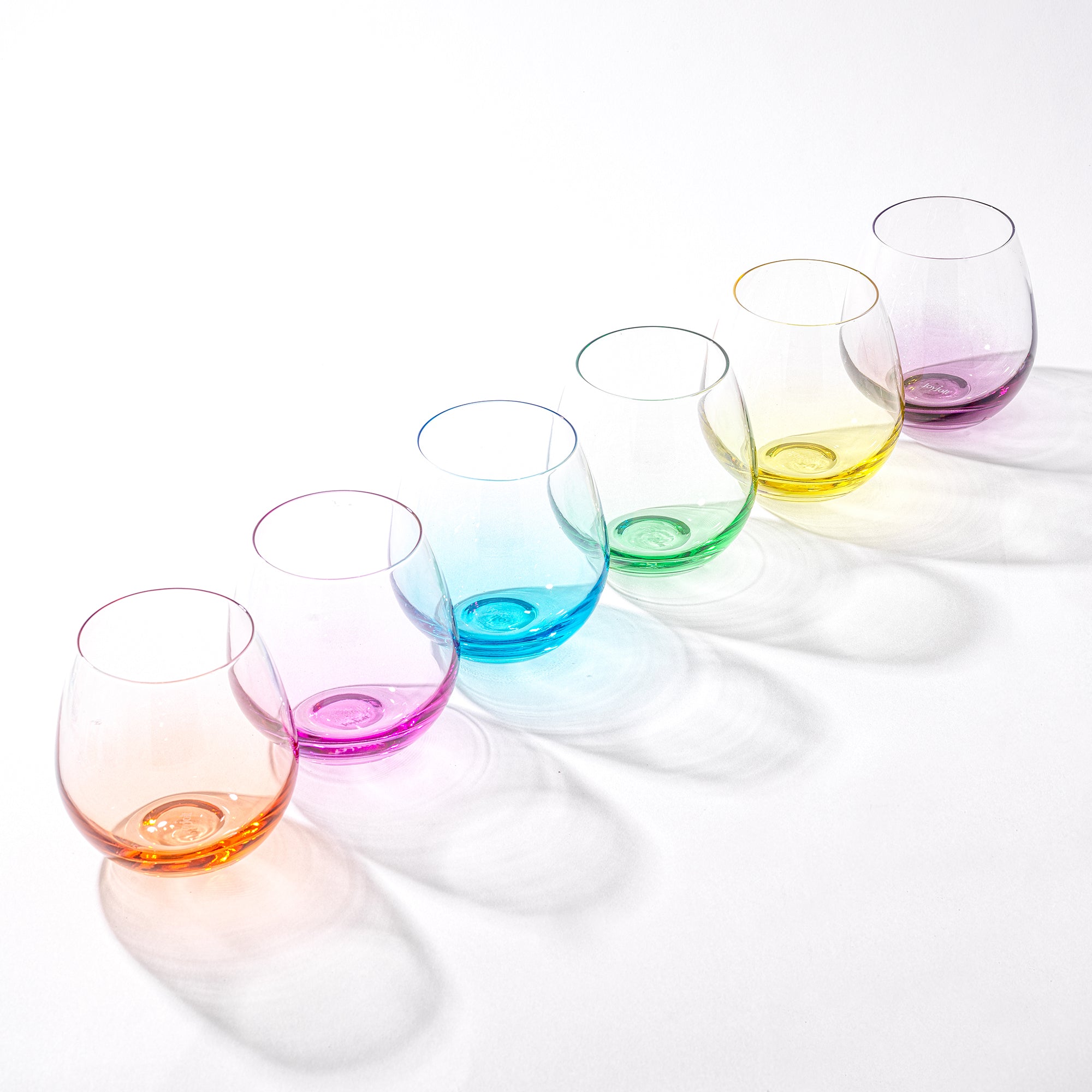 JoyJolt Hue verre à vin sans pied lot de 6 couleur 44 cl