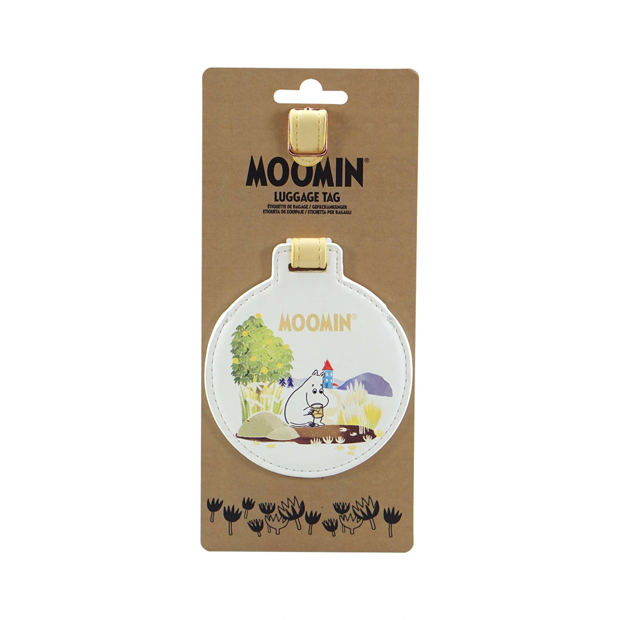 HMB Moomin Pond étiquette bagage cuir vert